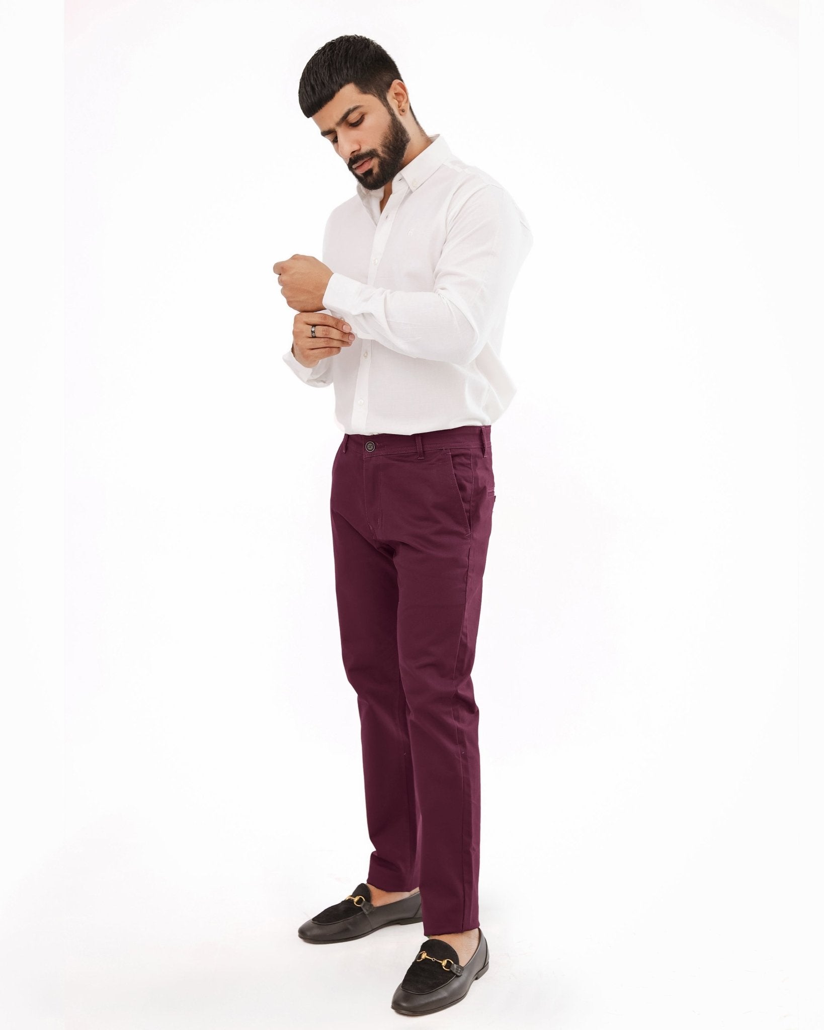 Burgundy Cotton PantPantGarderobe Clothing