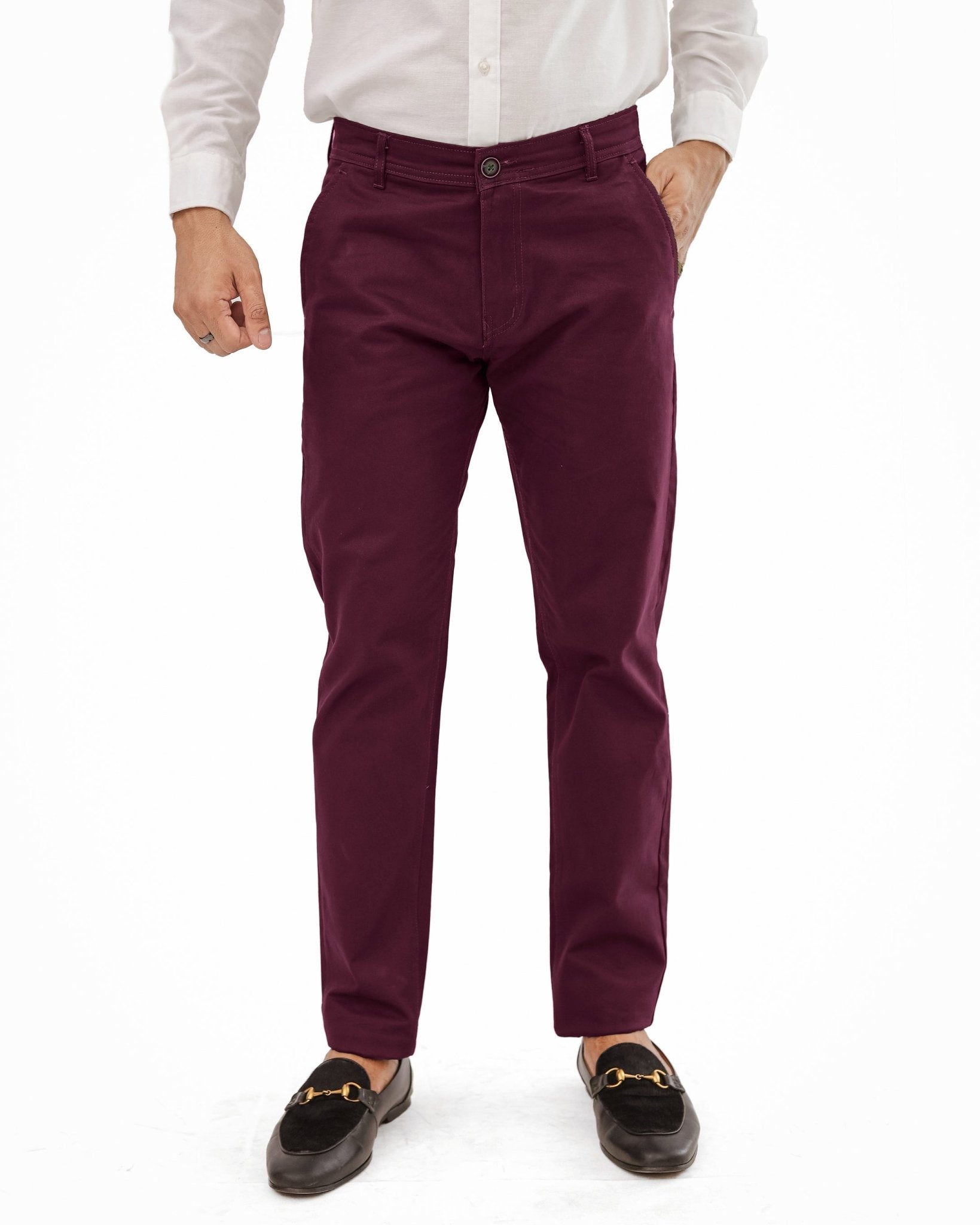 Burgundy Cotton PantPantGarderobe Clothing