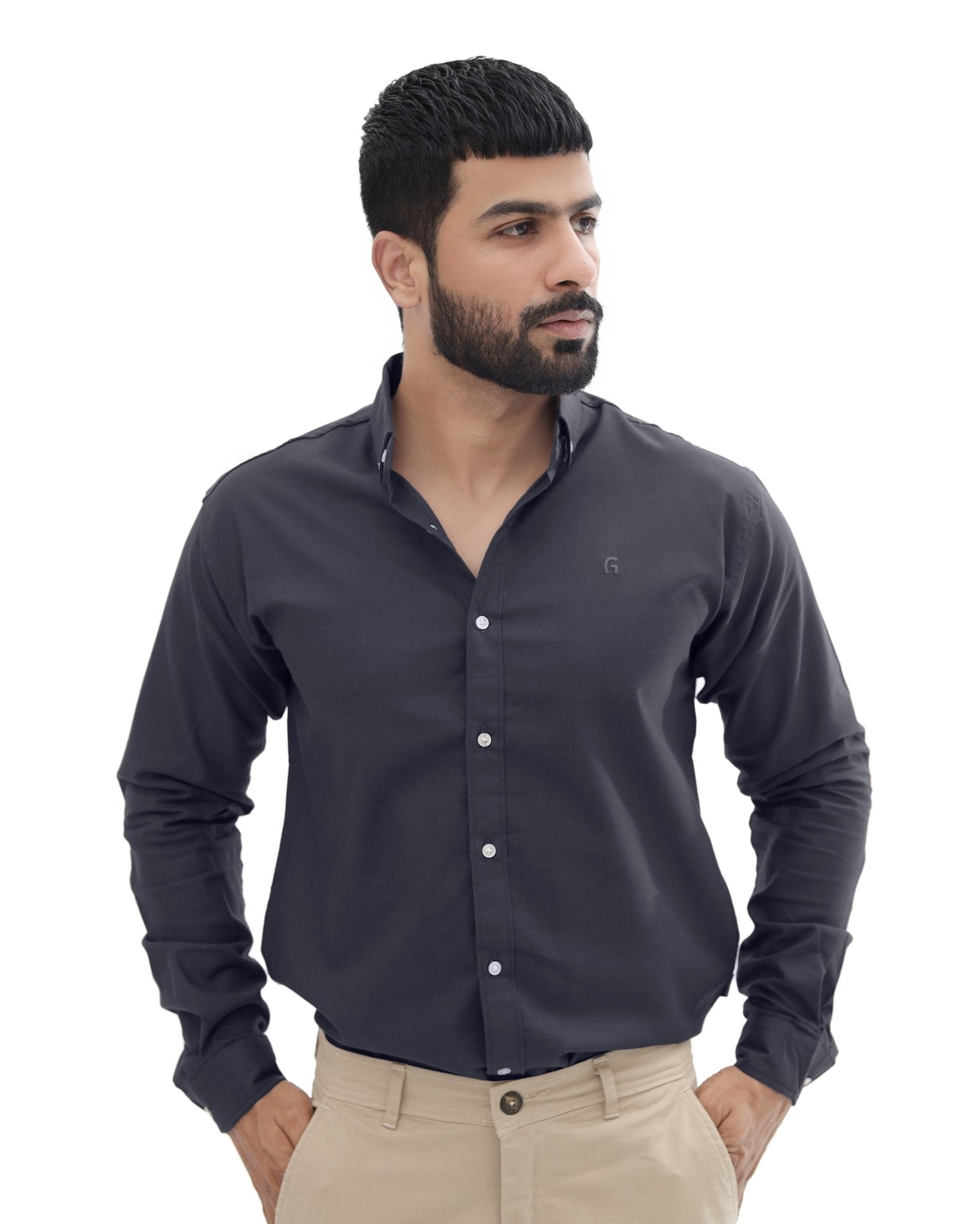 Charcoal Gray Casual Shirtcasual shirtGarderobe Clothing