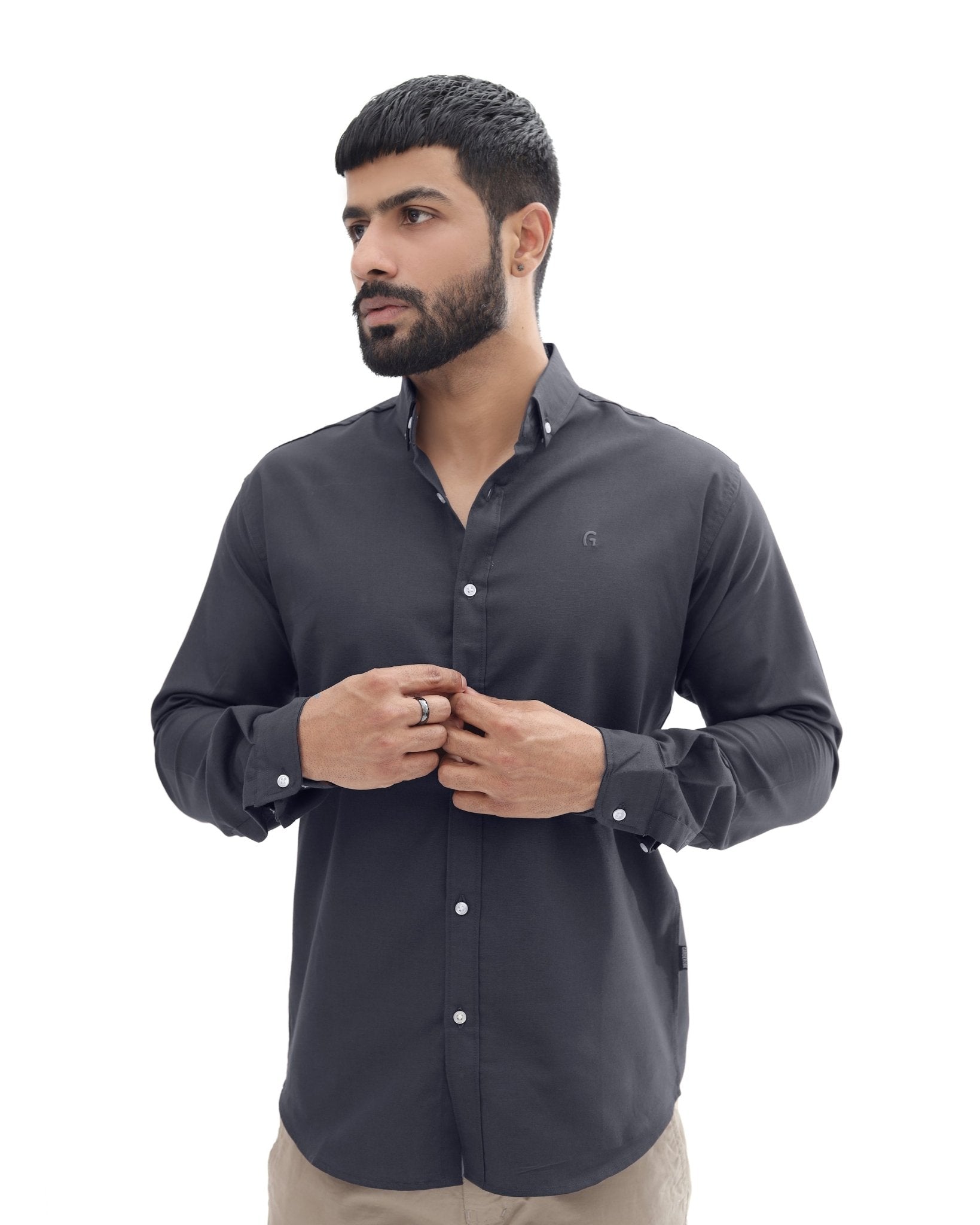 Charcoal Gray Casual Shirtcasual shirtGarderobe Clothing