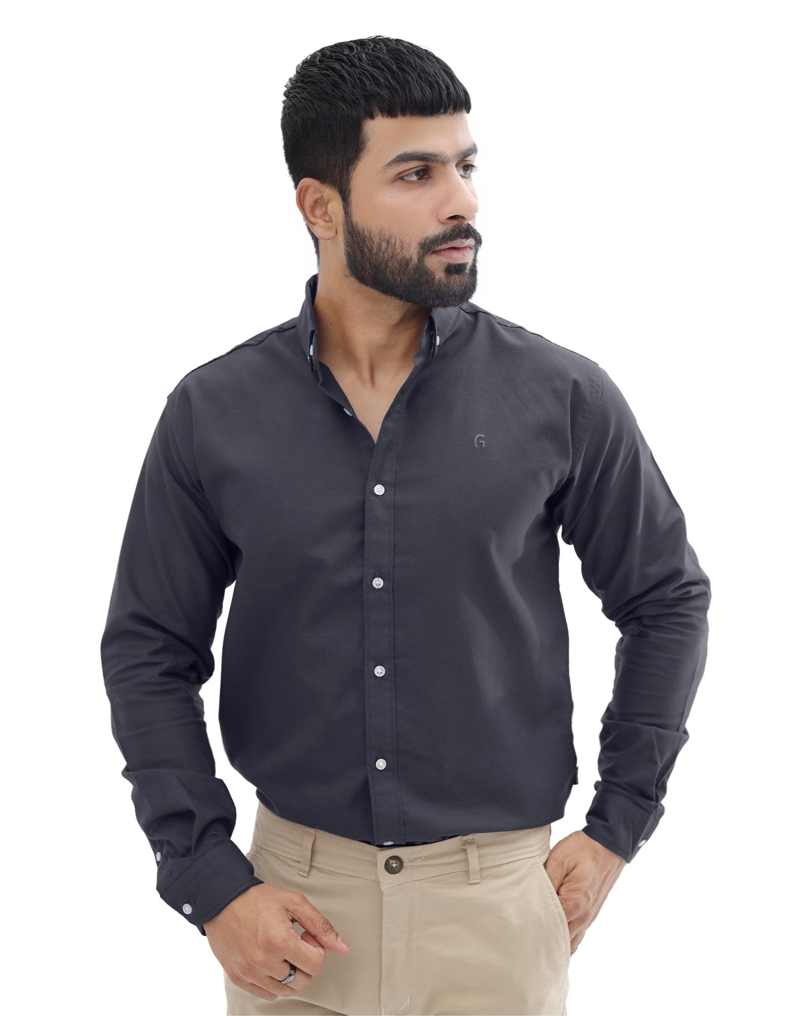 Charcoal Gray Casual Shirtcasual shirtGarderobe Clothing