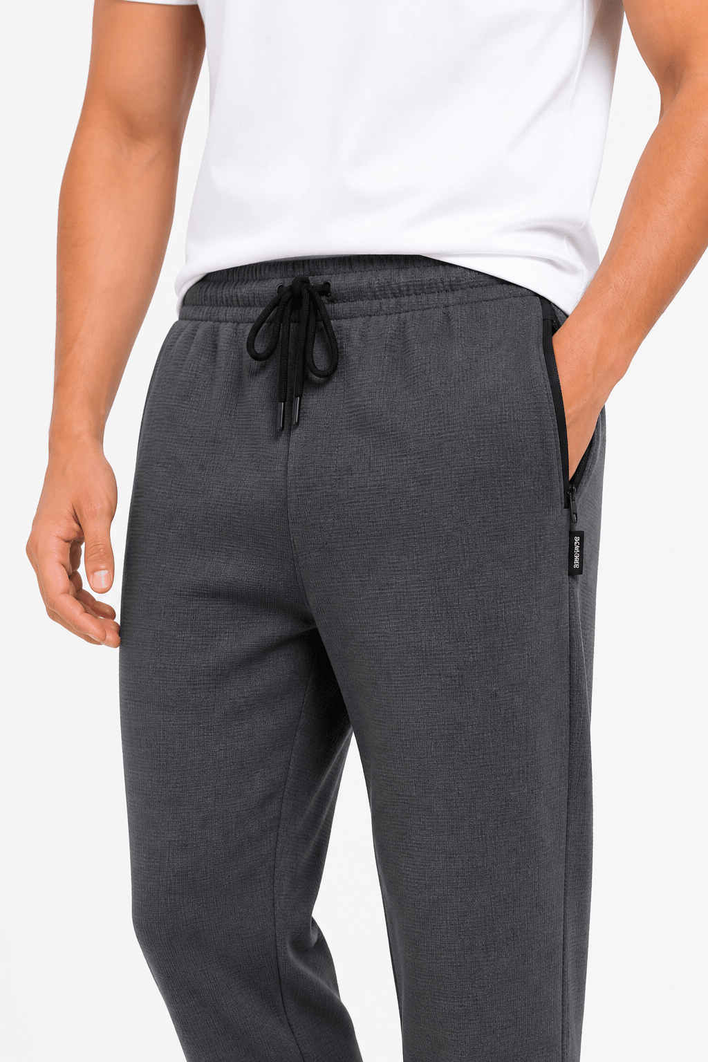 Charcoal Knitted Trouser - Regular - fitPleated TrousersGarderobe Clothing