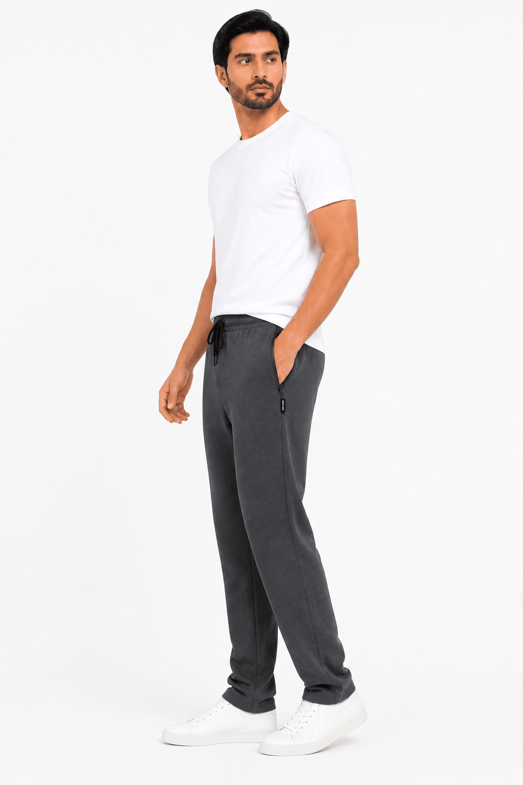 Charcoal Knitted Trouser - Regular - fitPleated TrousersGarderobe Clothing
