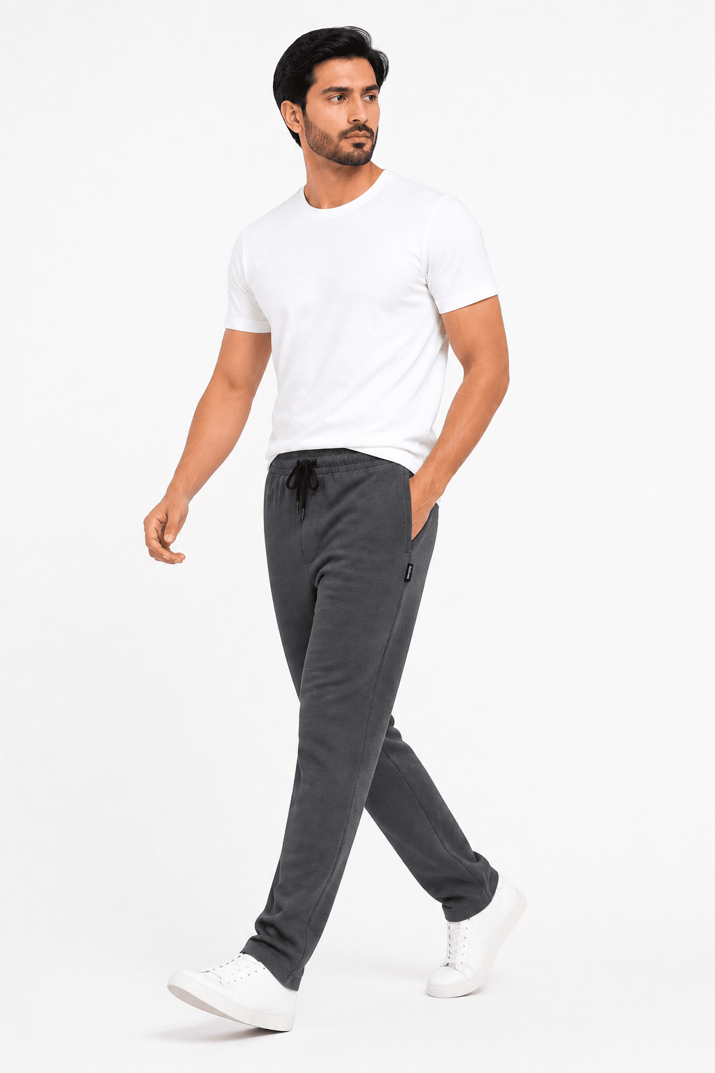 Charcoal Knitted Trouser - Regular - fitPleated TrousersGarderobe Clothing