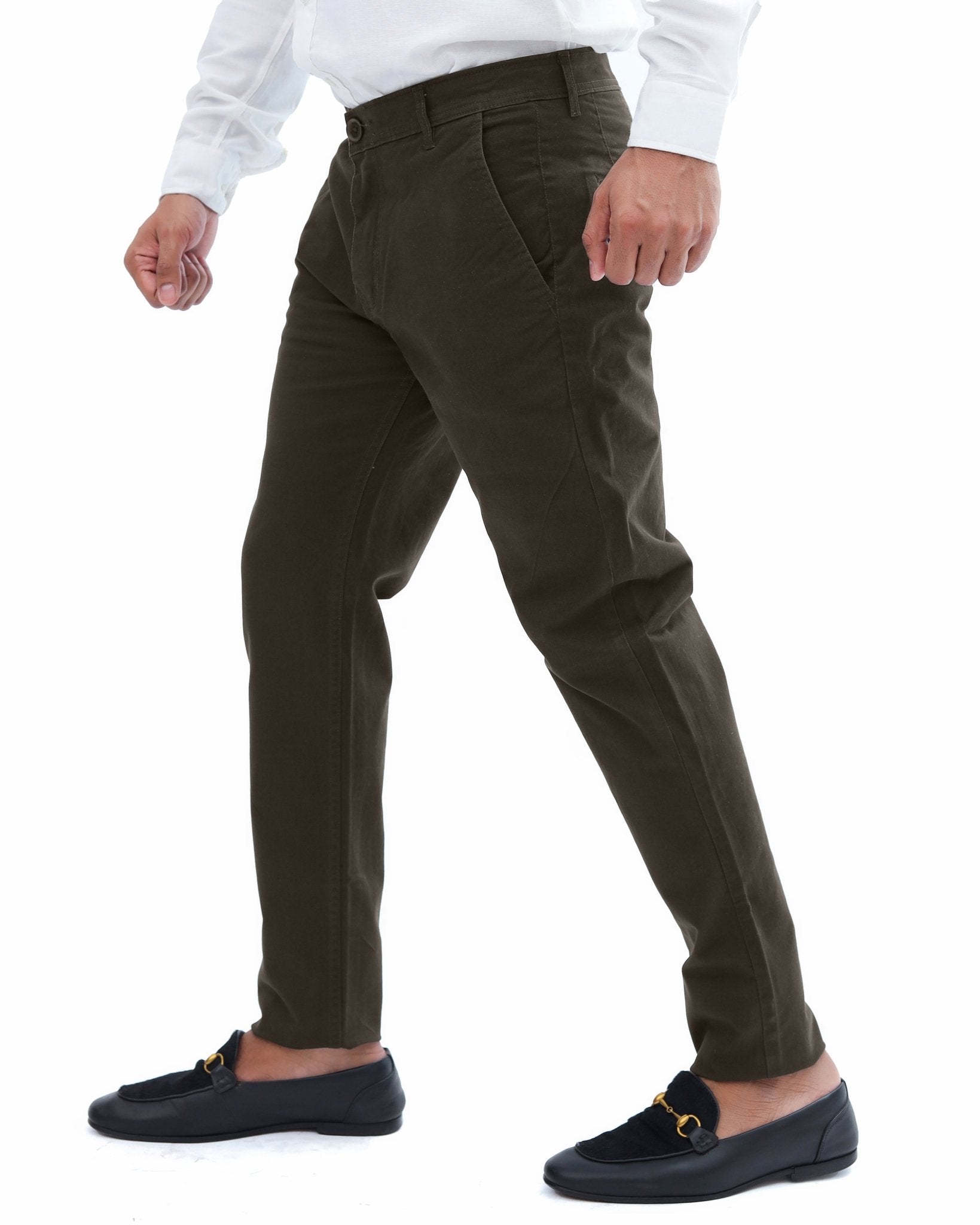 Chocolate Brown cotton pant - Smart FitPantsGarderobe Clothing