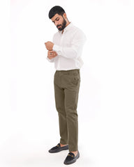 Clay Brown Cotton pant - Smart FitPantsGarderobe Clothing