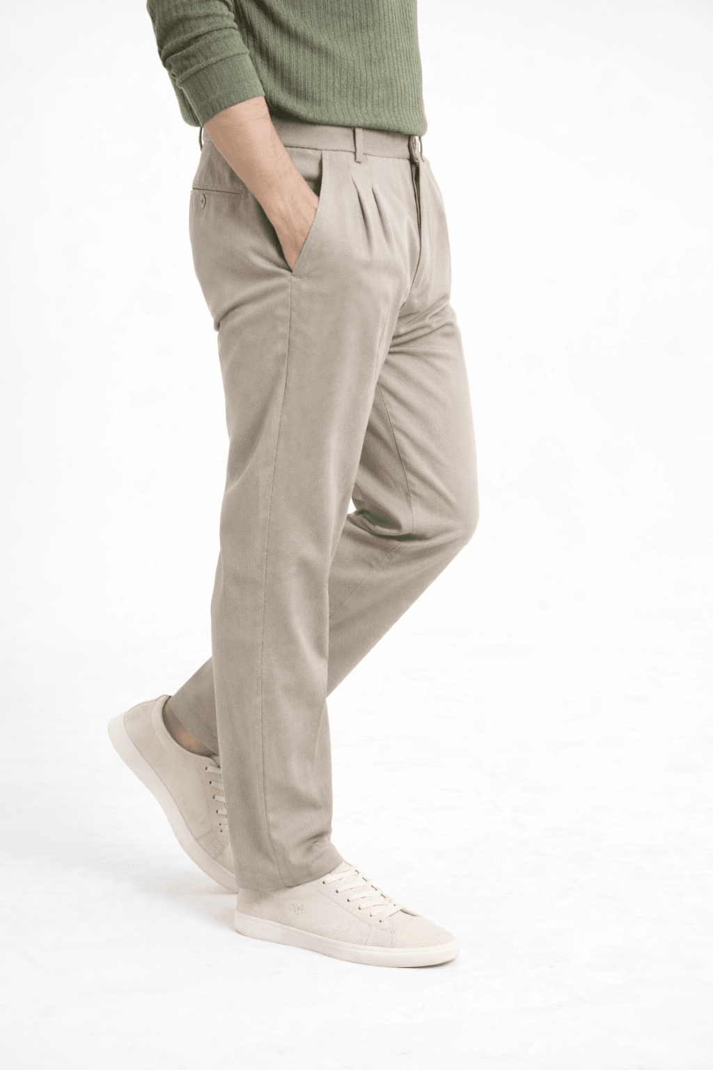Clay Light Pleated Pant - Regular FitPantGarderobe Clothing