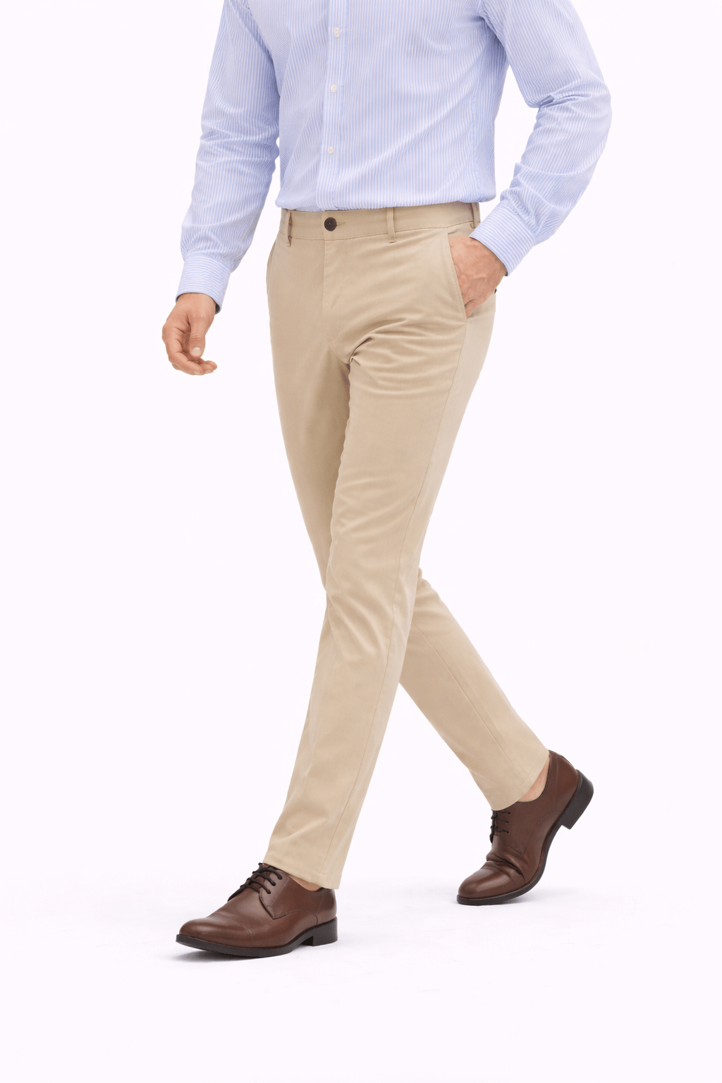 Creamy Camelwood cotton pant - Smart FitPantsGarderobe Clothing
