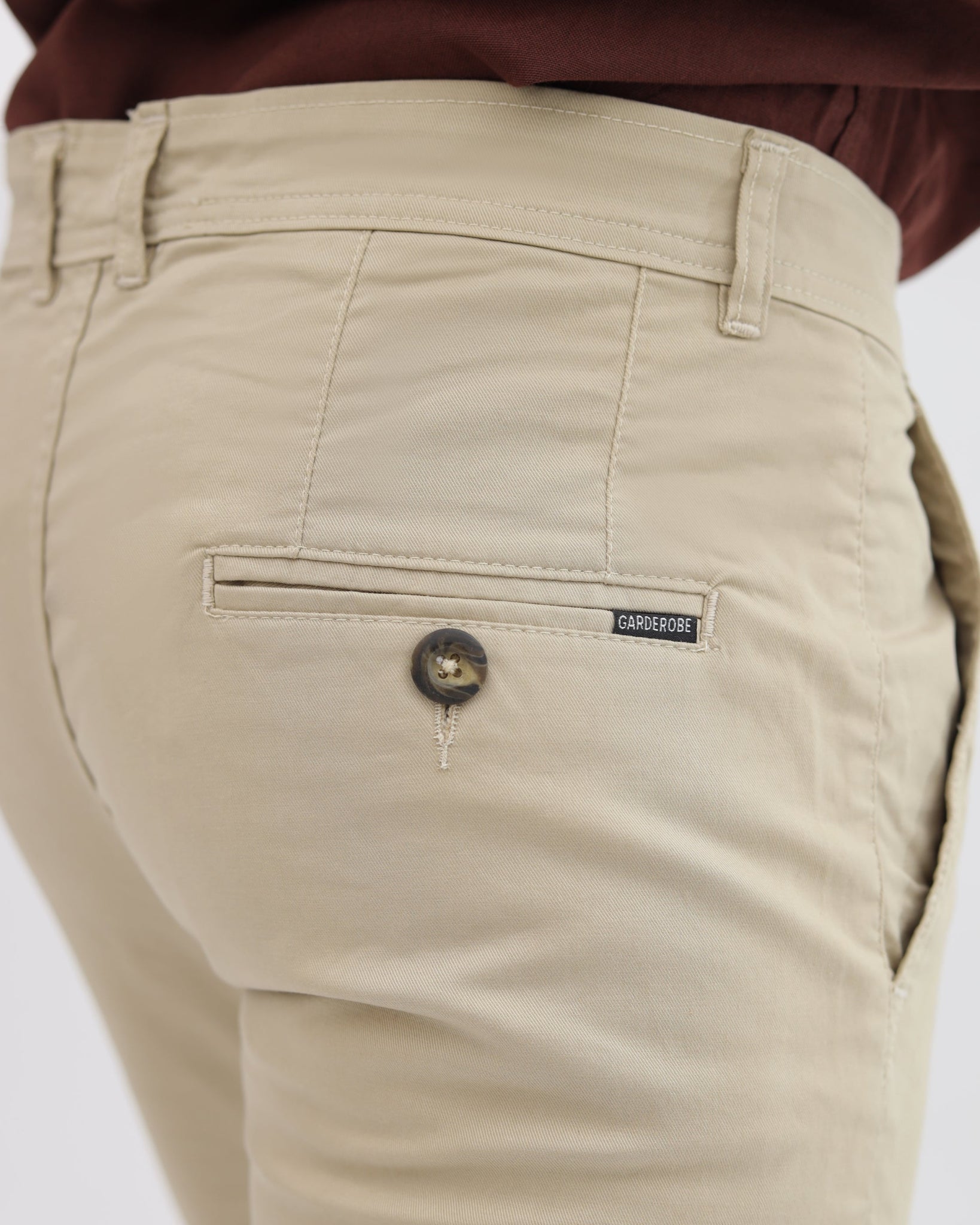Creamy Camelwood cotton pant - Smart FitPantsGarderobe Clothing