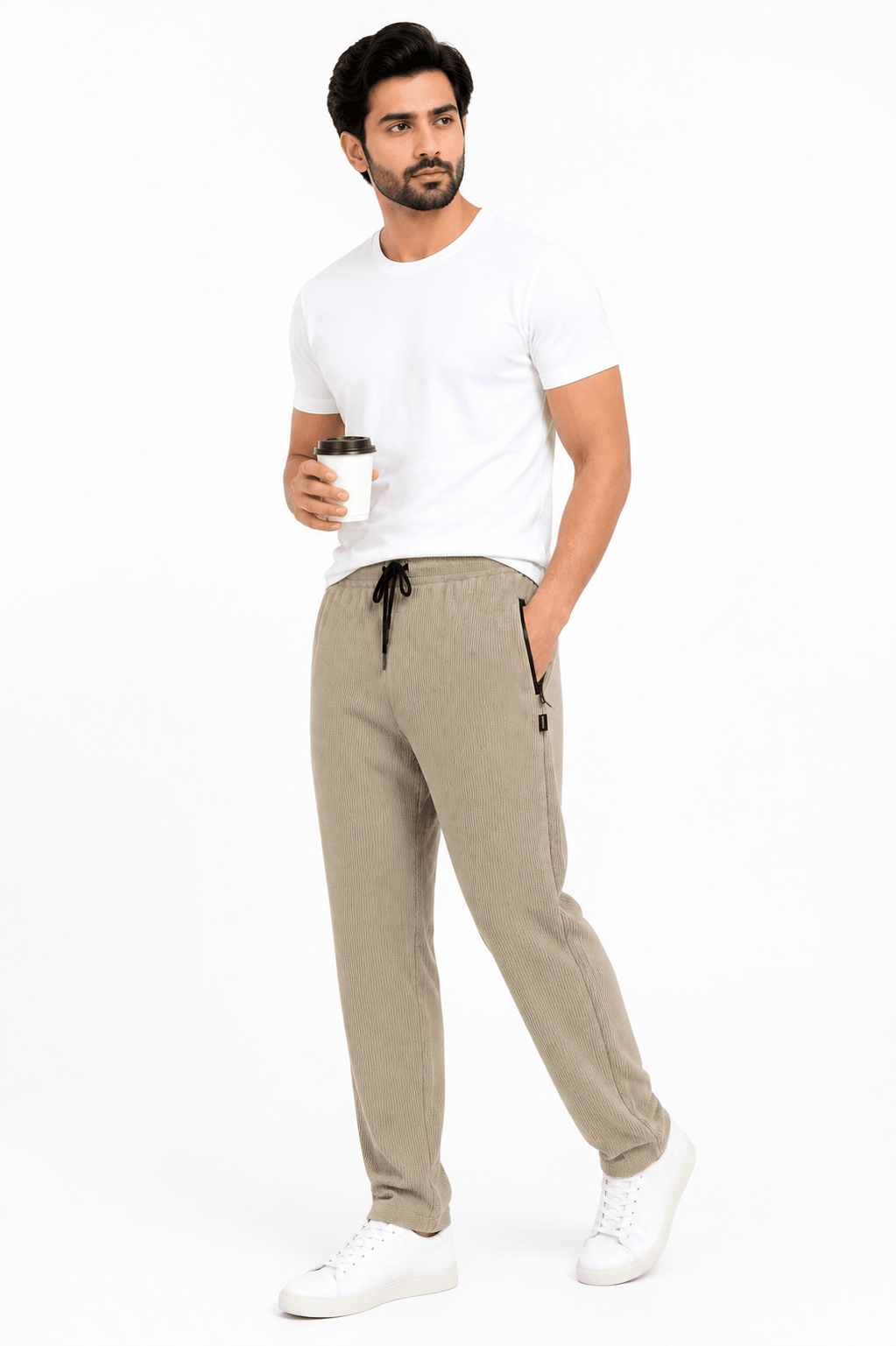 Creamy Knitted Trouser - Regular - fitPleated TrousersGarderobe Clothing