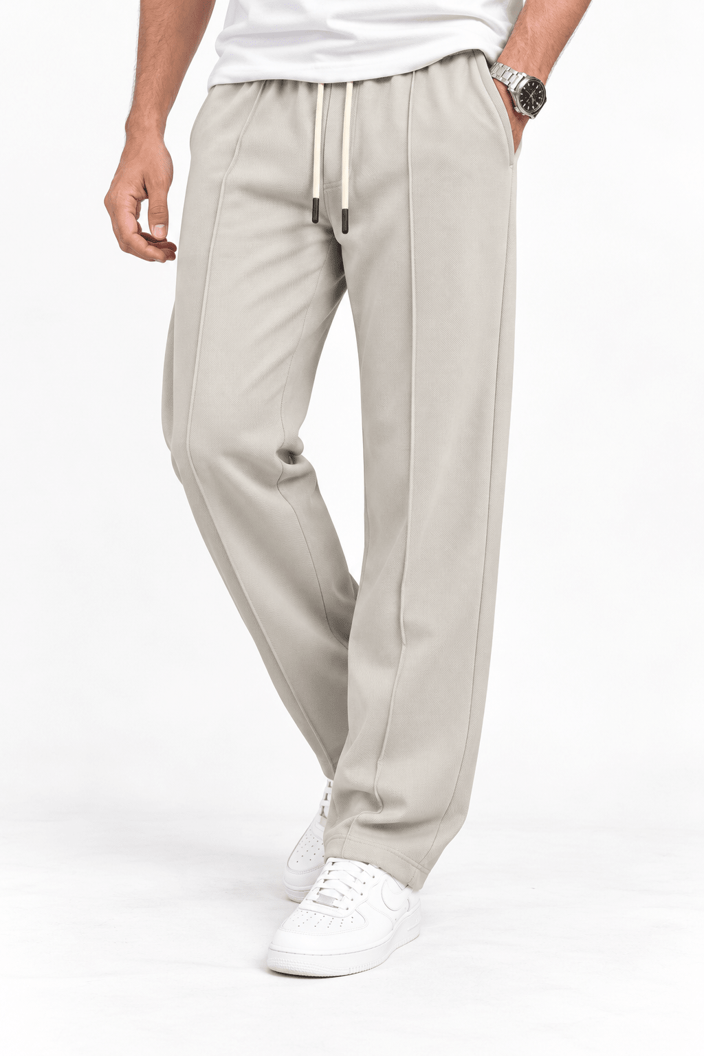 Creamy Pleated - Korean TrouserGarderobe Clothing