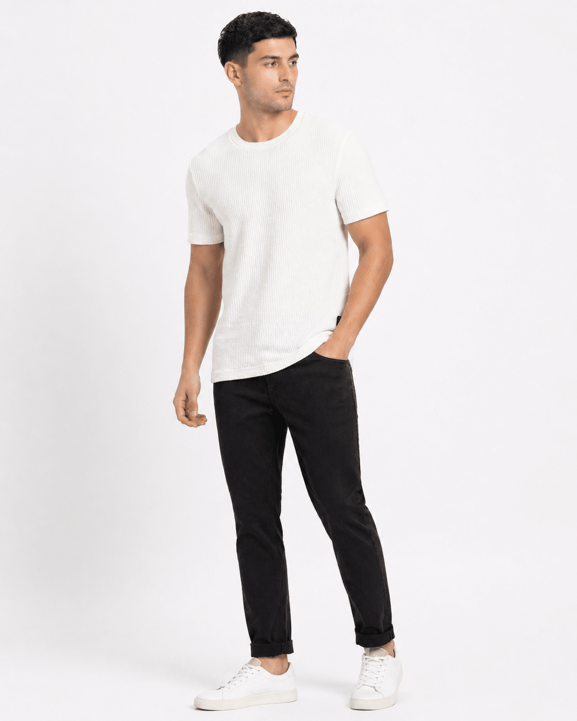Creamy - Waffle Knit TeeshirtGarderobe Clothing