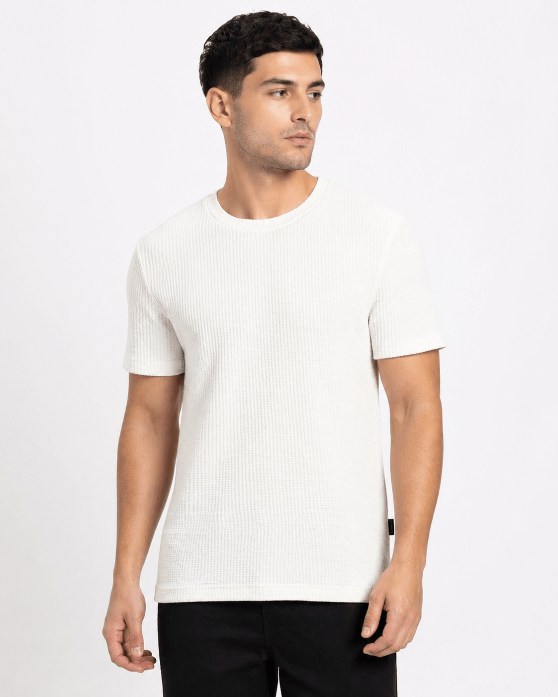 Creamy - Waffle Knit TeeshirtGarderobe Clothing