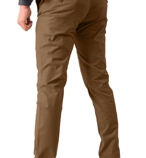 Desert Sandstone/Chocolate Brown Cotton Pant - Garderobe