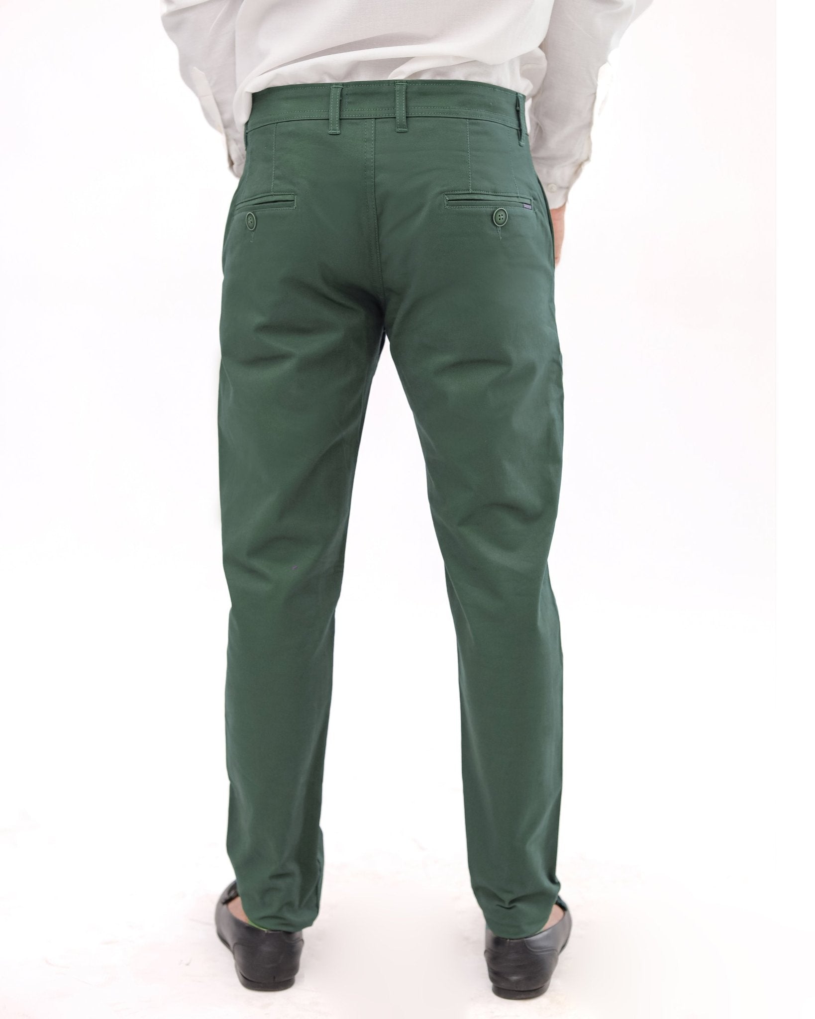 Dark Green cotton pant - Smart FitPantGarderobe Clothing