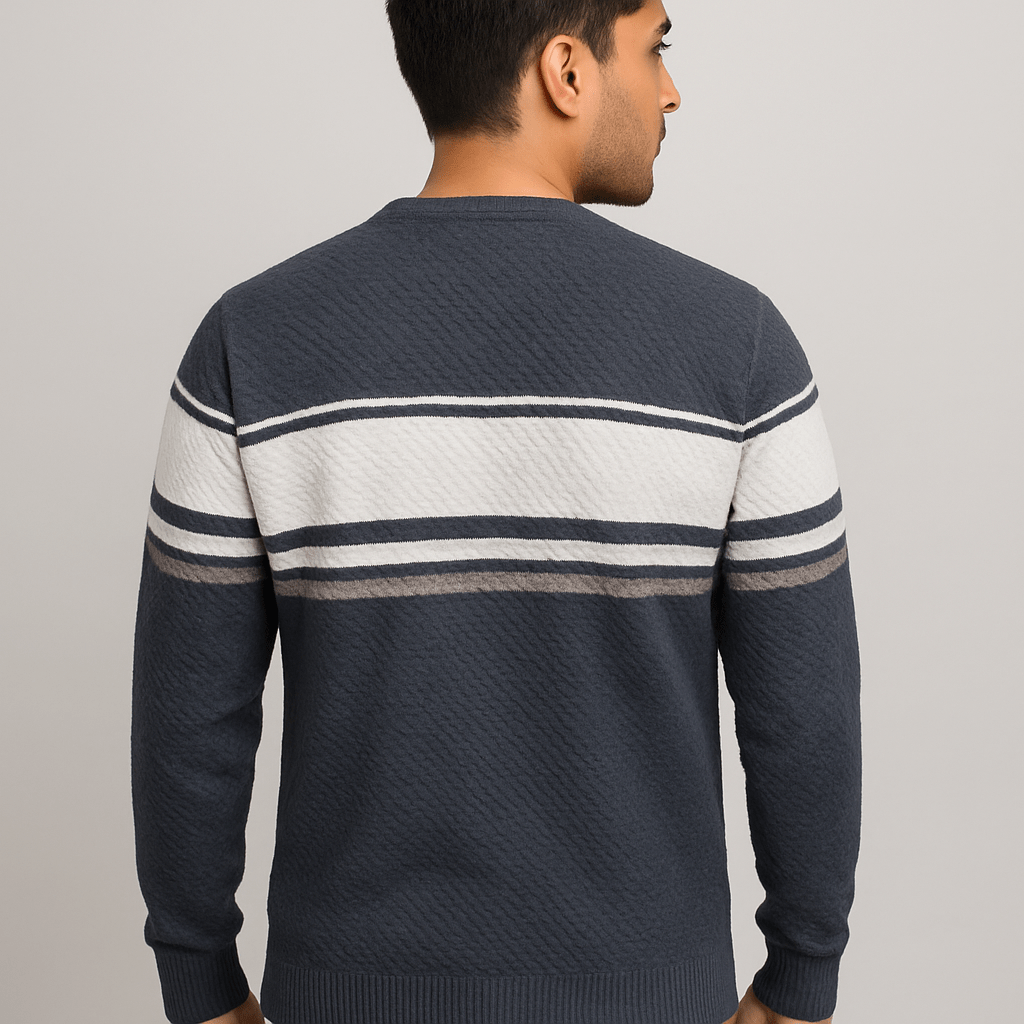 Dark Grey Panel Wool SweatershirtGarderobe Clothing