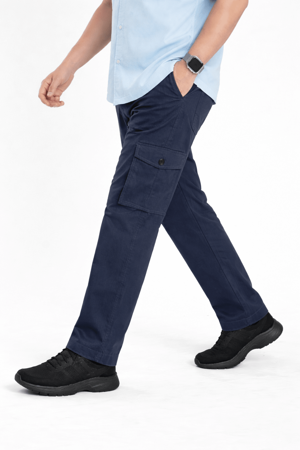 Dark Navy Cargo Trouser - Relaxed Fitcargo pantsGarderobe Clothing