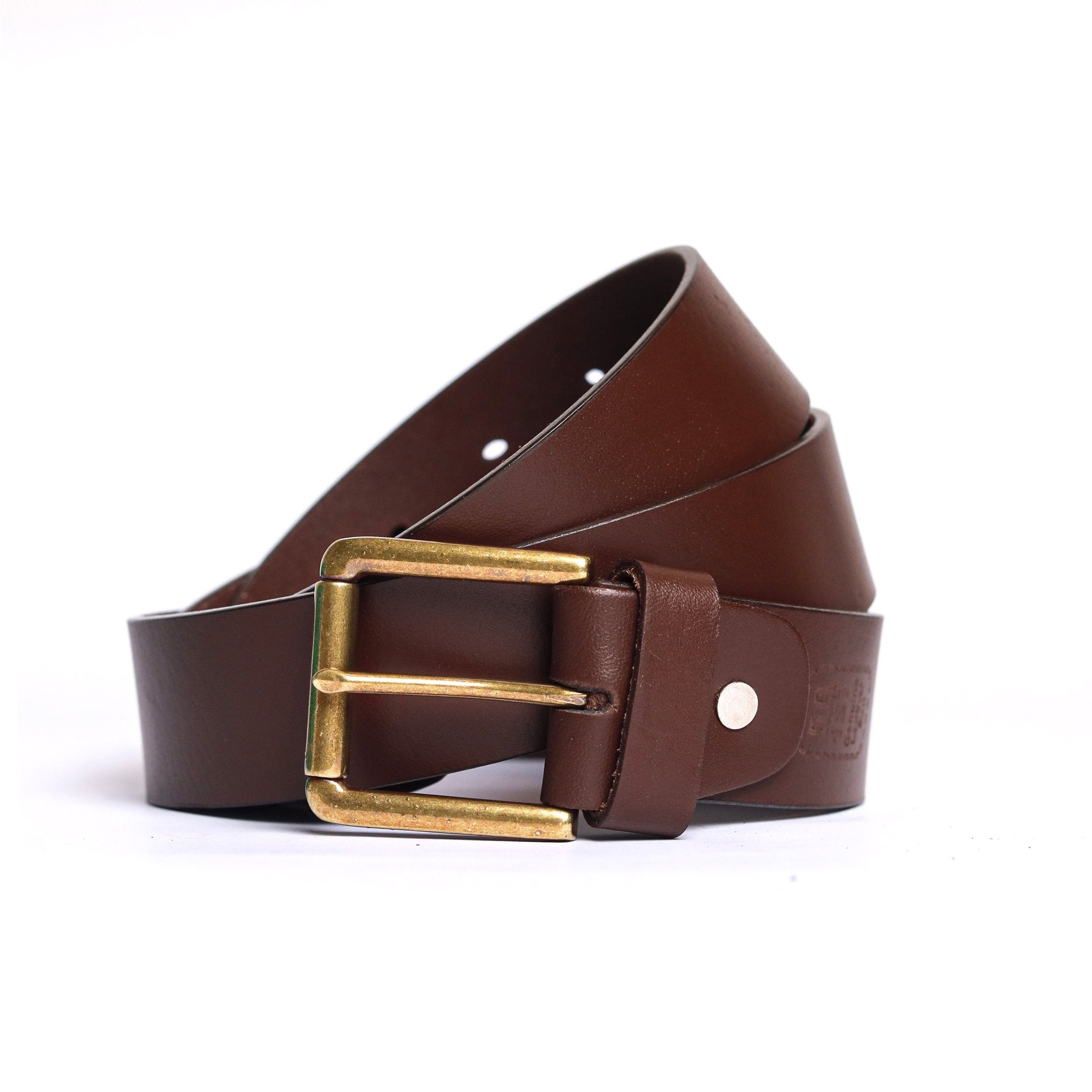 Elegance Dark Brown Leather Beltleather beltGarderobe Clothing