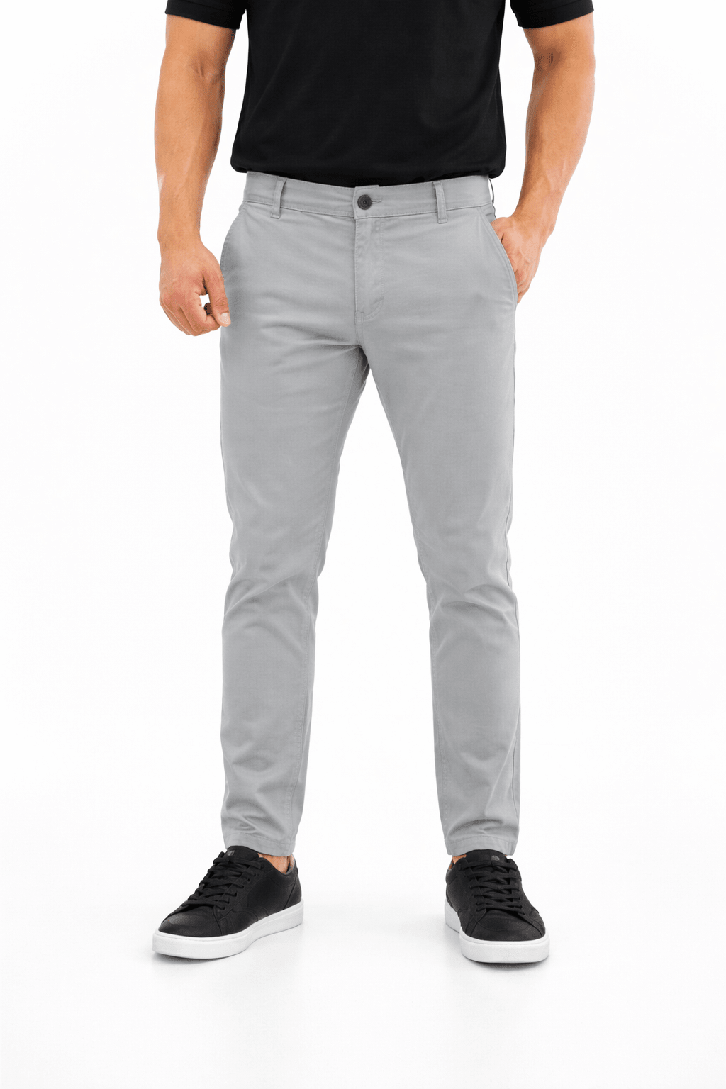 Graphite Tint Cotton Pant - Smart FitPantGarderobe Clothing