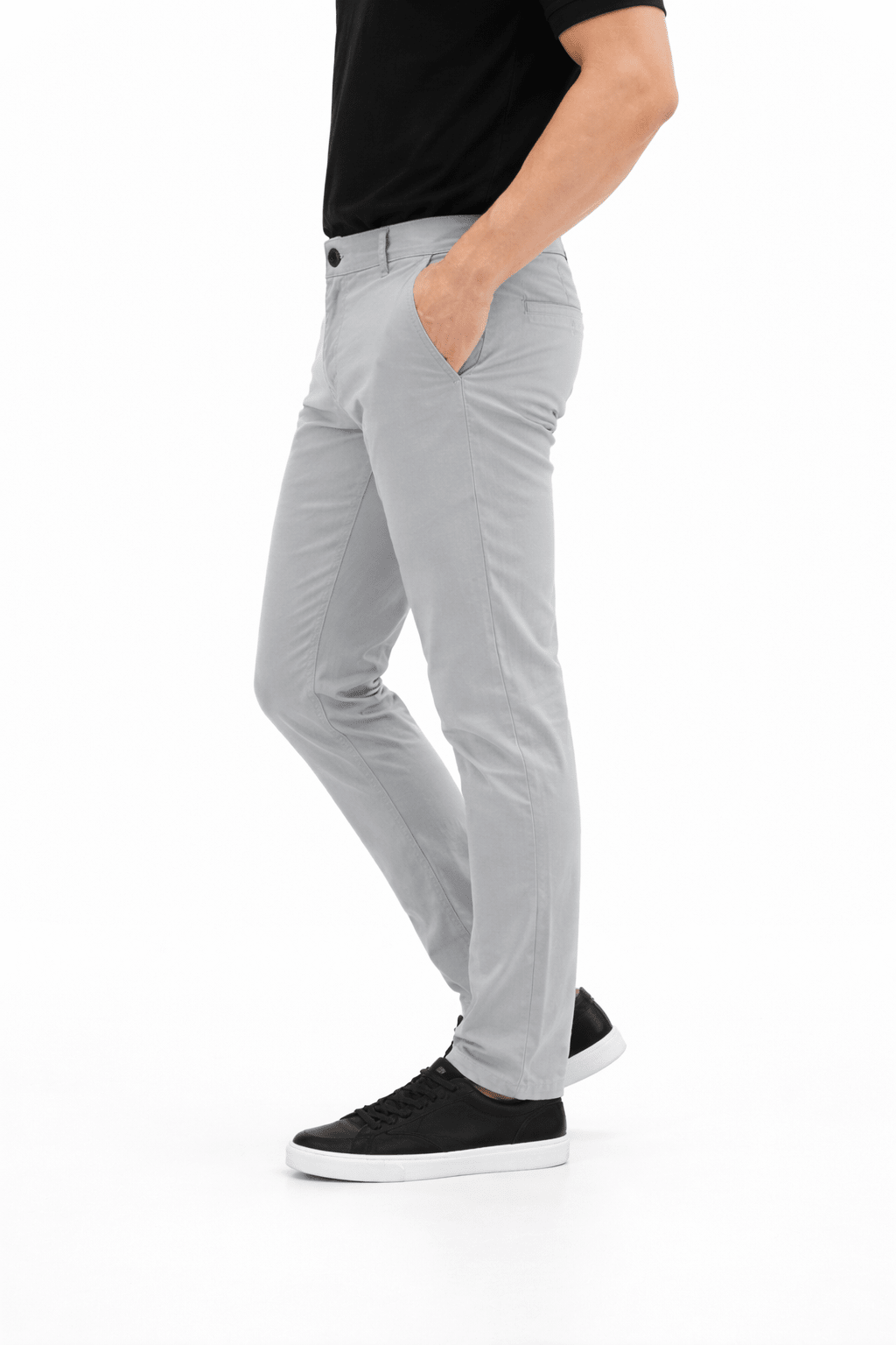 Graphite Tint Cotton Pant - Smart FitPantGarderobe Clothing