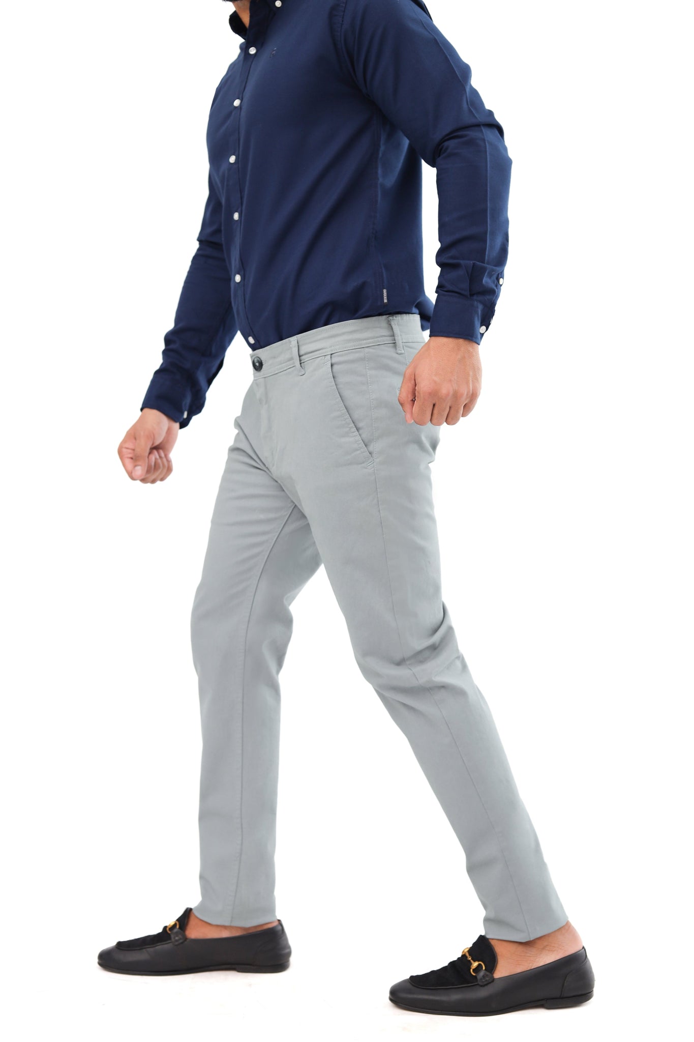 Graphite Tint Cotton Pant - Smart FitPantGarderobe Clothing