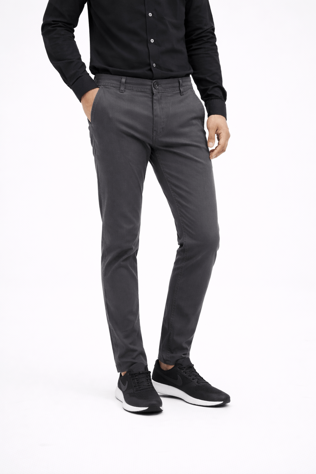 Gray Cotton Pant - Smart FitPantGarderobe Clothing