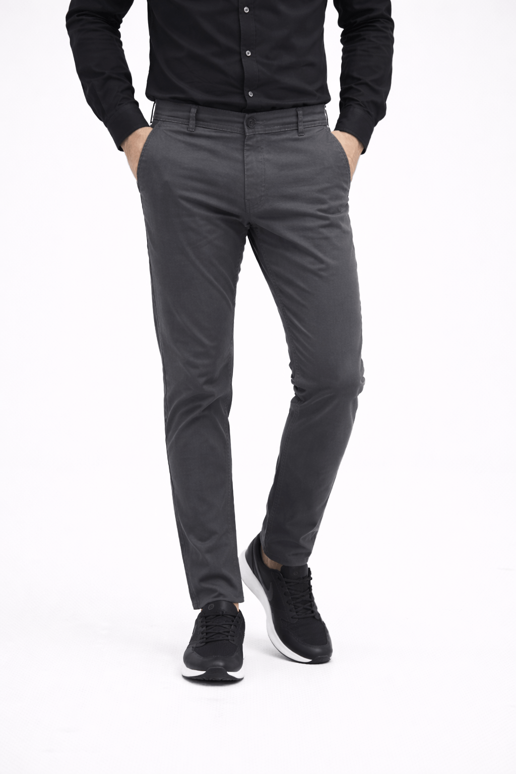 Gray Cotton Pant - Smart Fit Garderobe Clothing Gray Cotton Pant - Smart Fit Garderobe Clothing