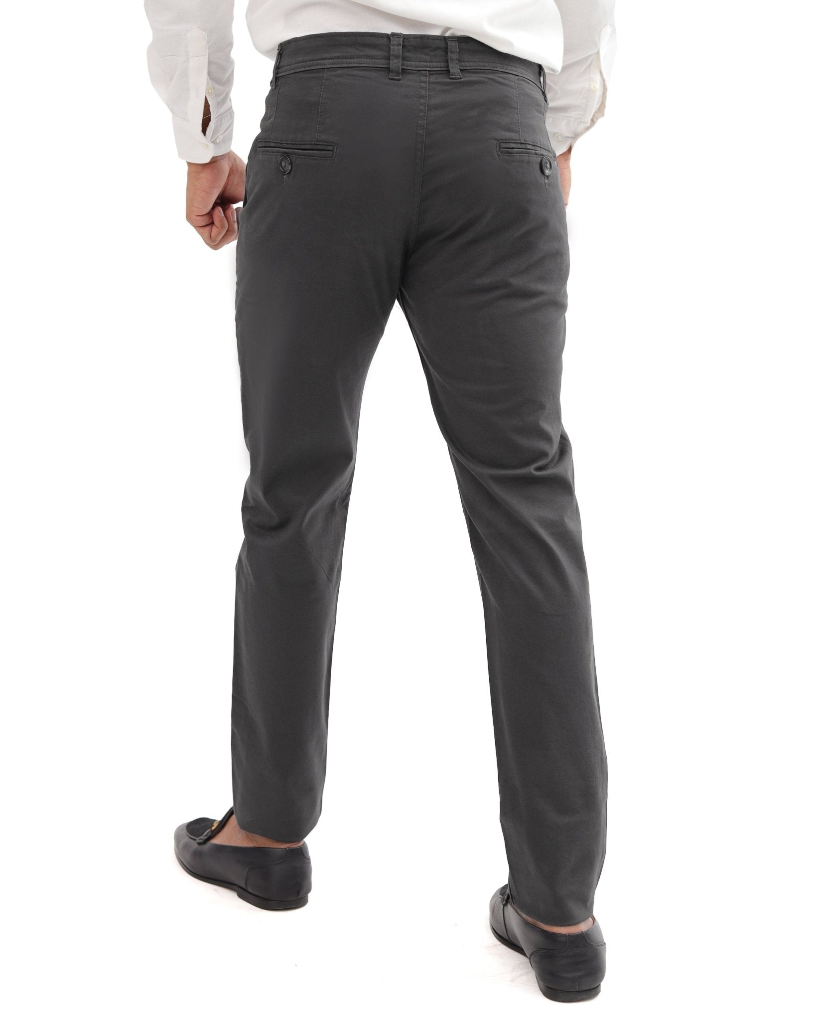 Gray Cotton Pant - Smart FitPantGarderobe Clothing