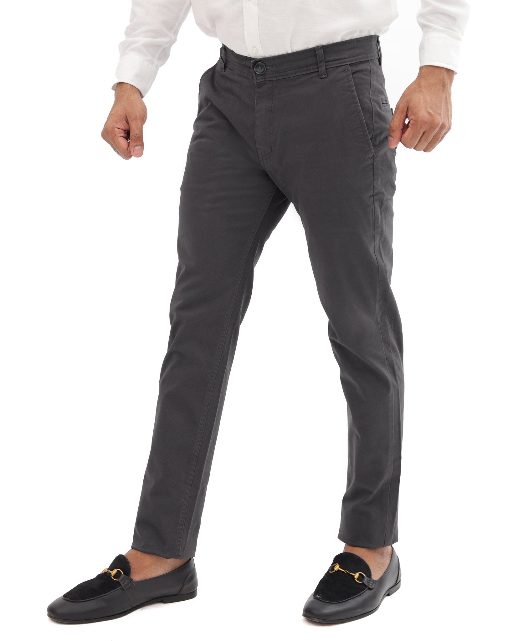 Gray Cotton PantPantGarderobe Clothing