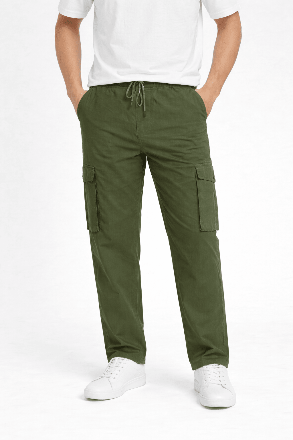 Green Cargo Trouser - Relaxed Fitcargo pantsGarderobe Clothing