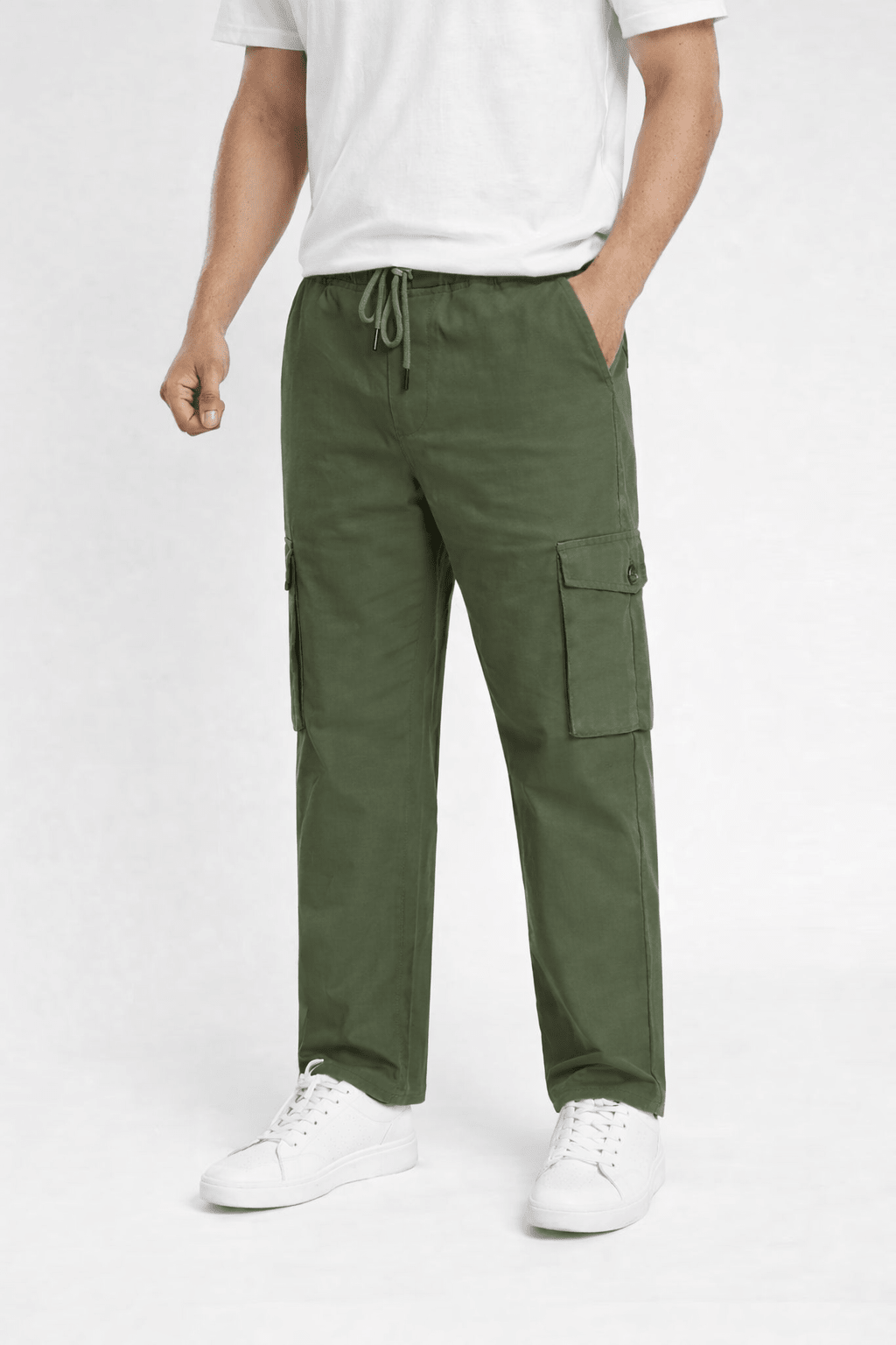 Green Cargo Trouser - Relaxed Fitcargo pantsGarderobe Clothing