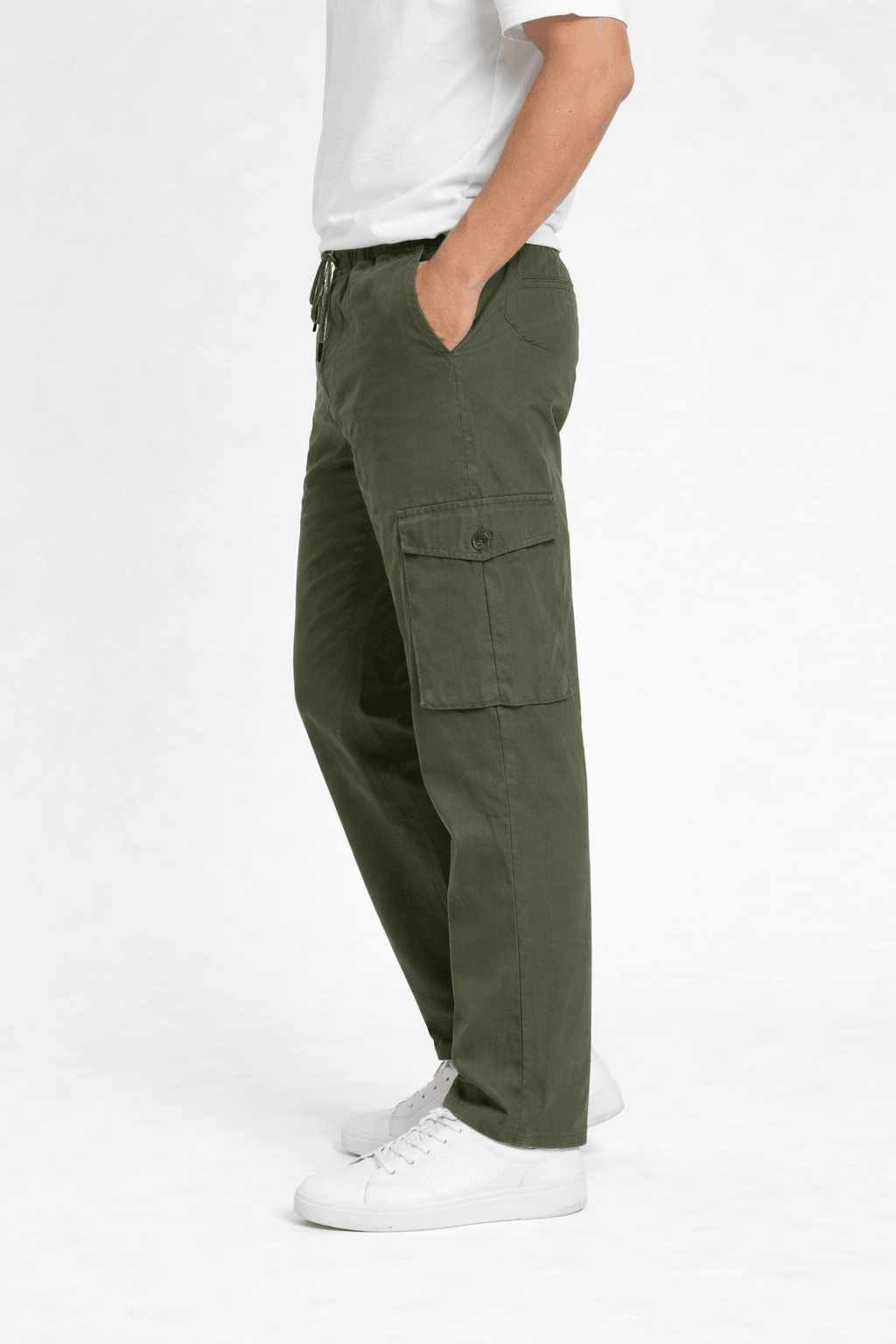 Green Cargo Trouser - Relaxed Fitcargo pantsGarderobe Clothing