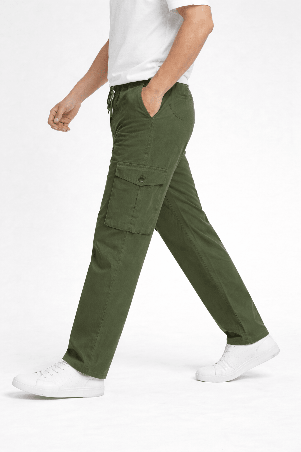 Green Cargo Trouser - Relaxed Fitcargo pantsGarderobe Clothing