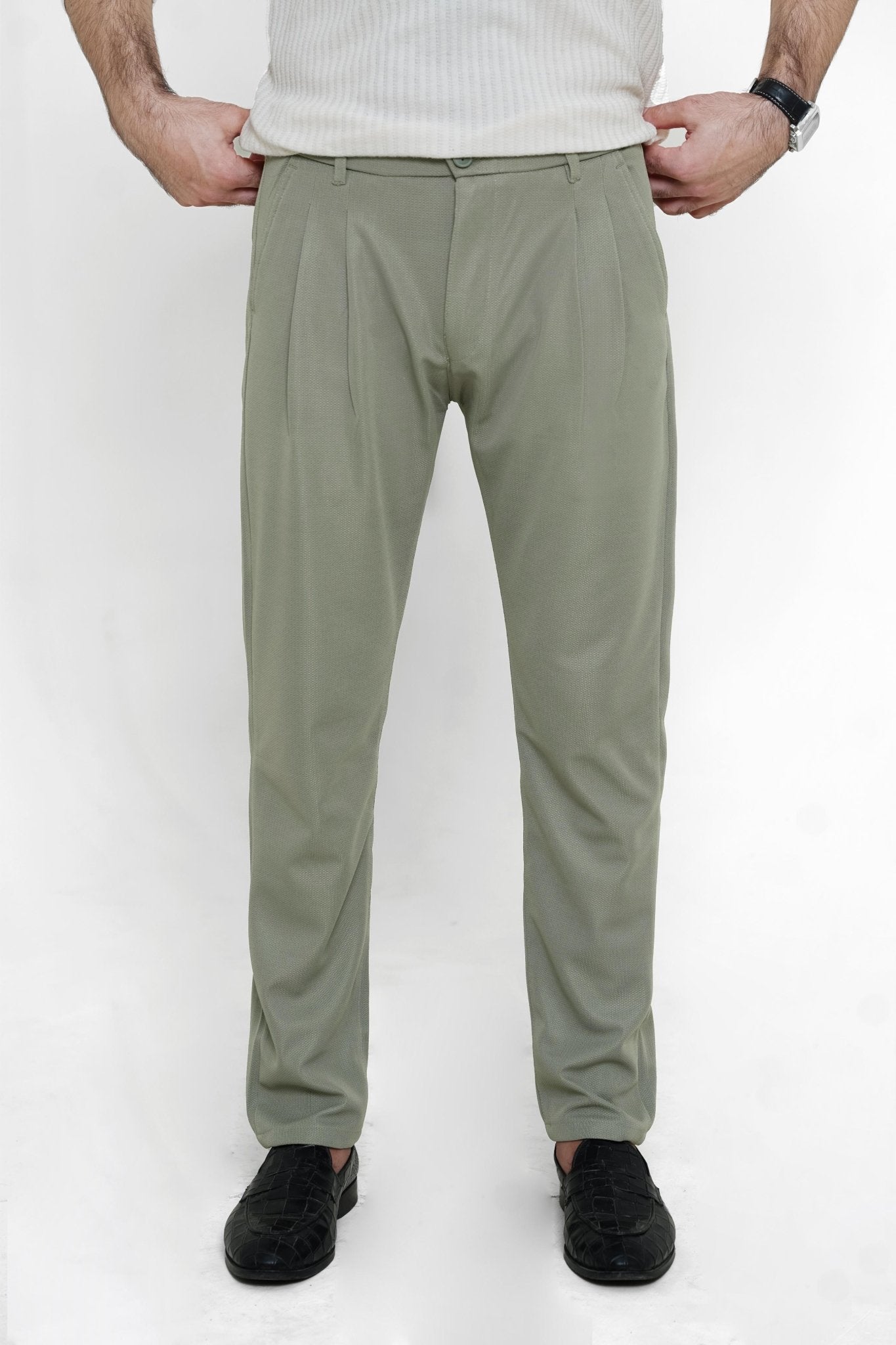 Green Light Plated Pant - Regular FitPantGarderobe Clothing