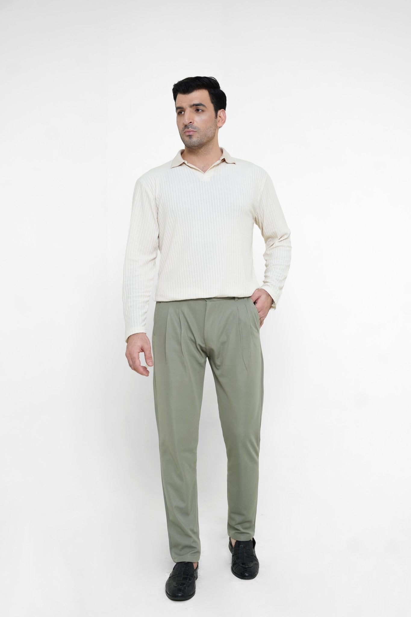Green Light Plated Pant - Regular FitPantGarderobe Clothing