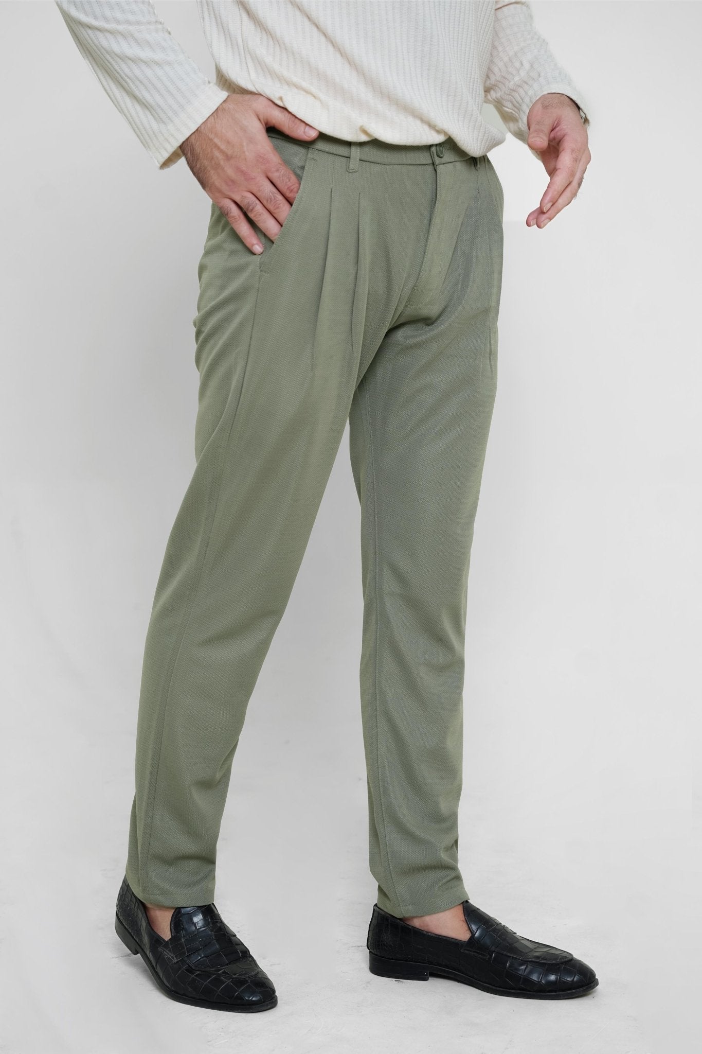 Green Light Plated Pant - Regular FitPantGarderobe Clothing