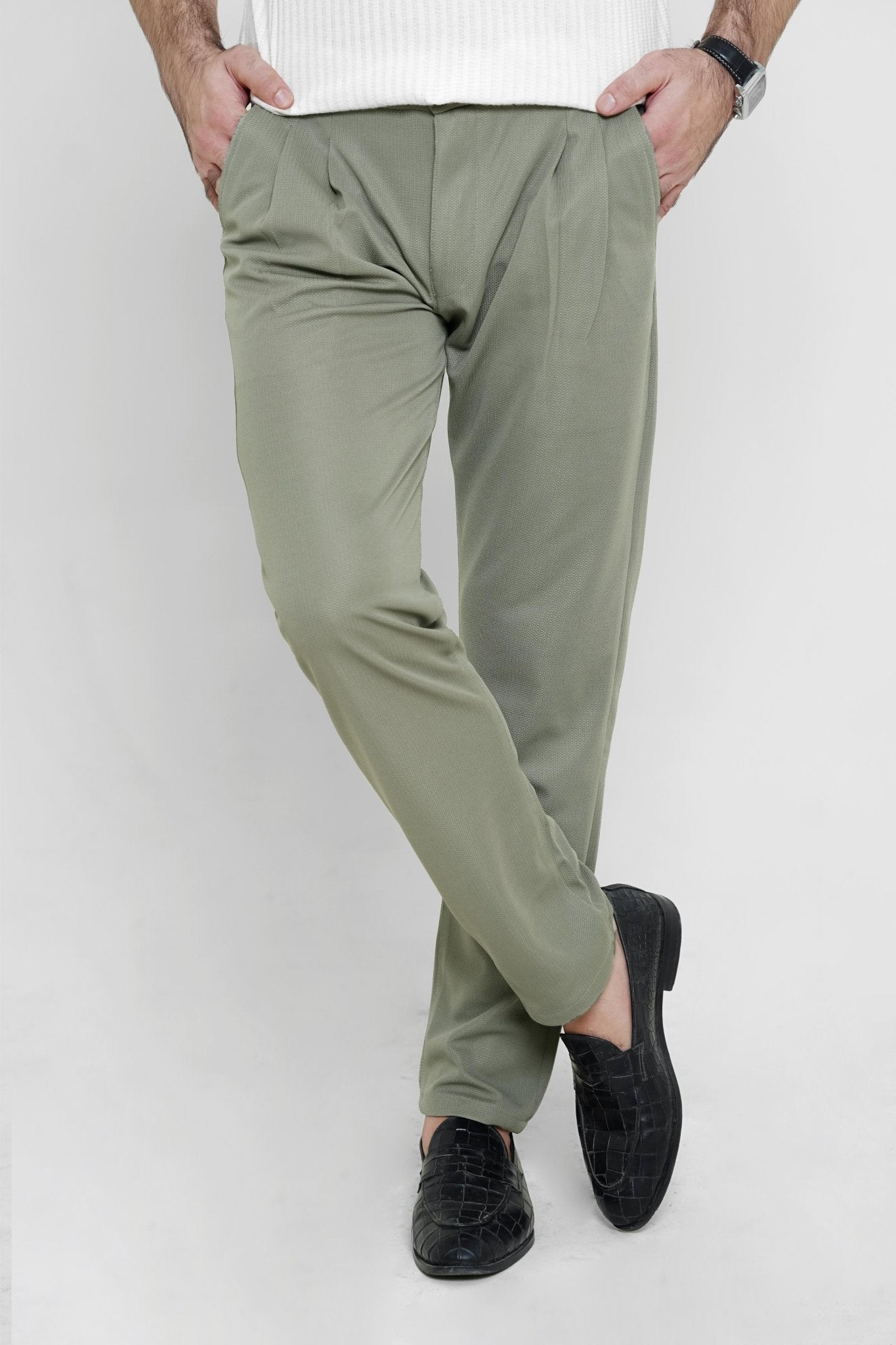 Green Light Plated Pant - Regular FitPantGarderobe Clothing