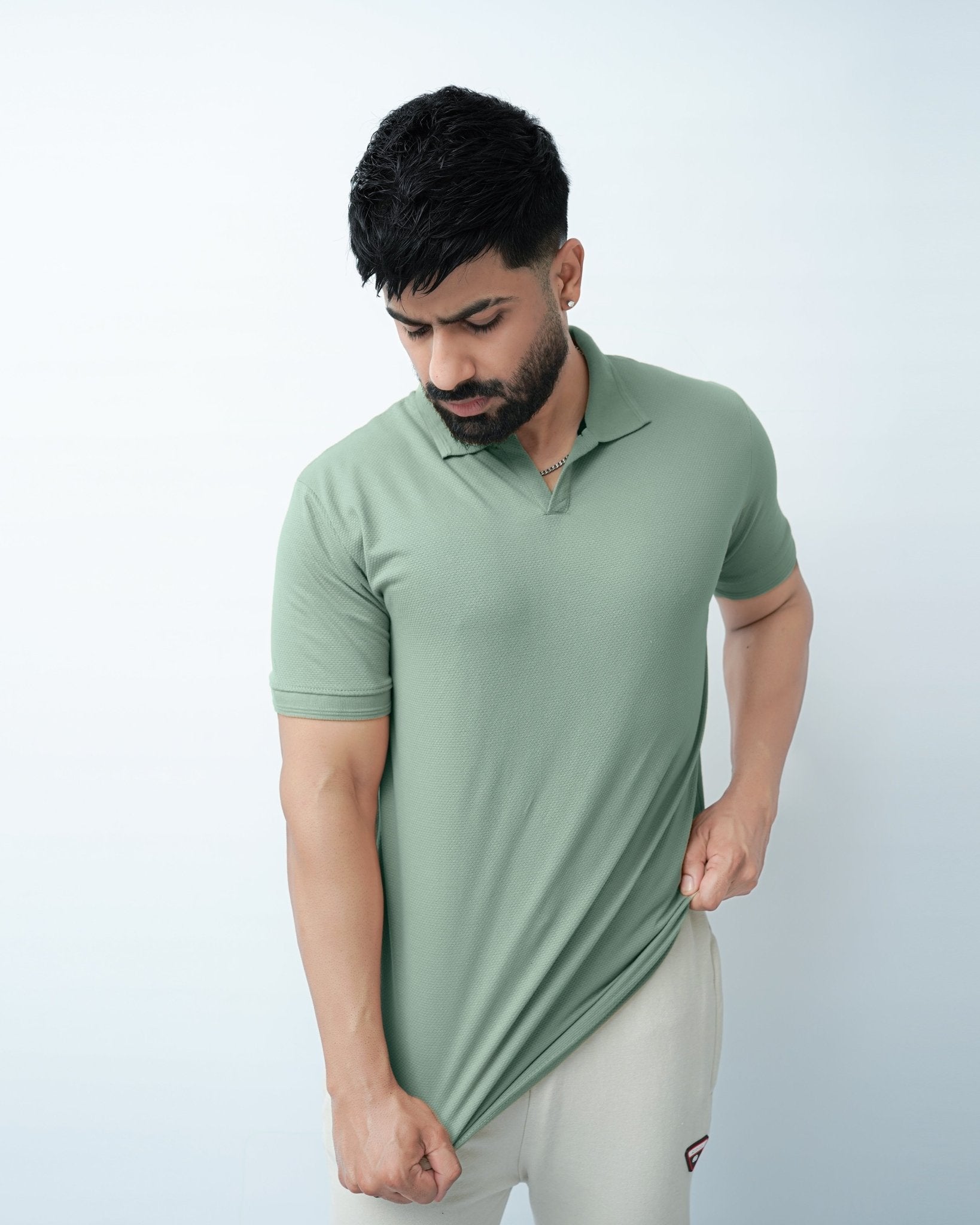GREEN POLO - Popcorn Polo ShirtGarderobe Clothing
