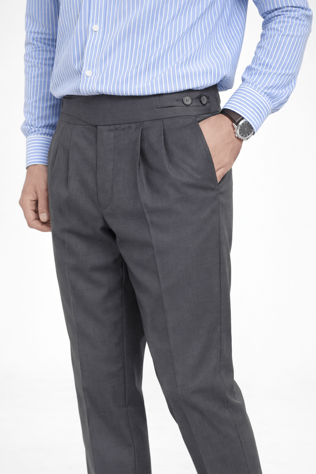 Grey Gurkha Pant - Regular FitPantGarderobe Clothing