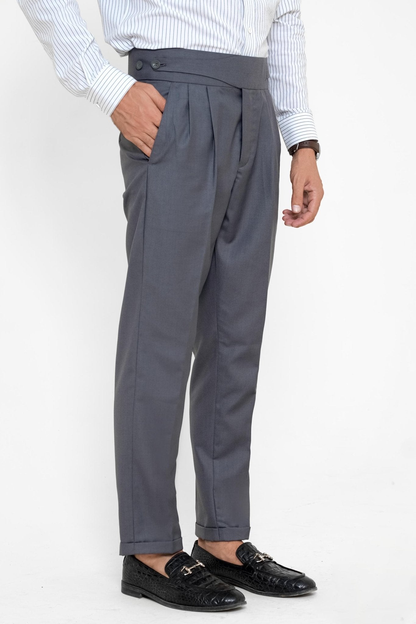 Grey Gurkha Pant - Regular FitPantGarderobe Clothing