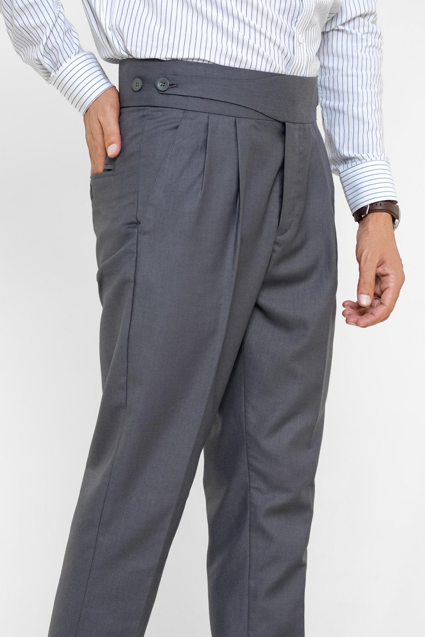 Grey Gurkha Pant - Regular FitPantGarderobe Clothing