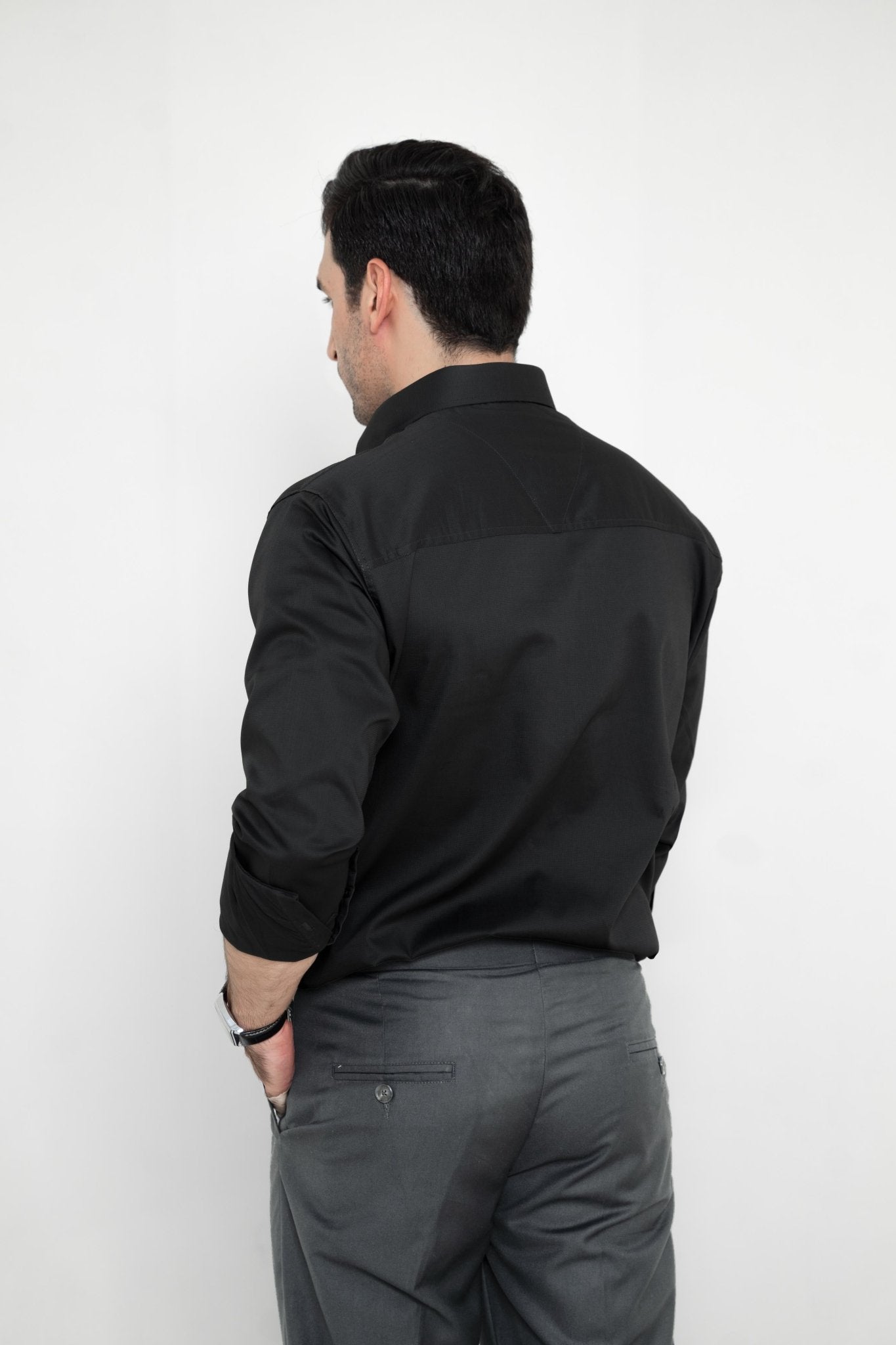 IMPERIAL BLACK – Italian Collar Double Pocket ShirtshirtGarderobe Clothing