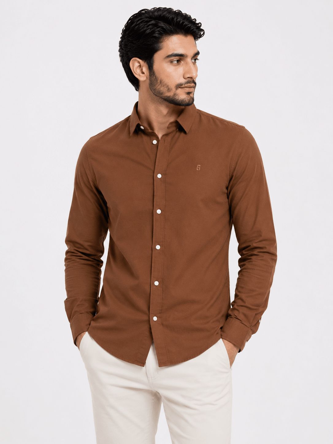 Khaki Brown Casual Shirtcasual shirtGarderobe Clothing