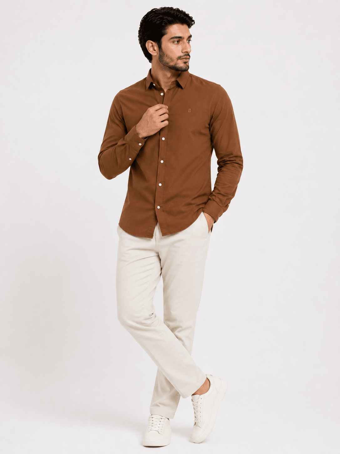 Khaki Brown Casual Shirtcasual shirtGarderobe Clothing