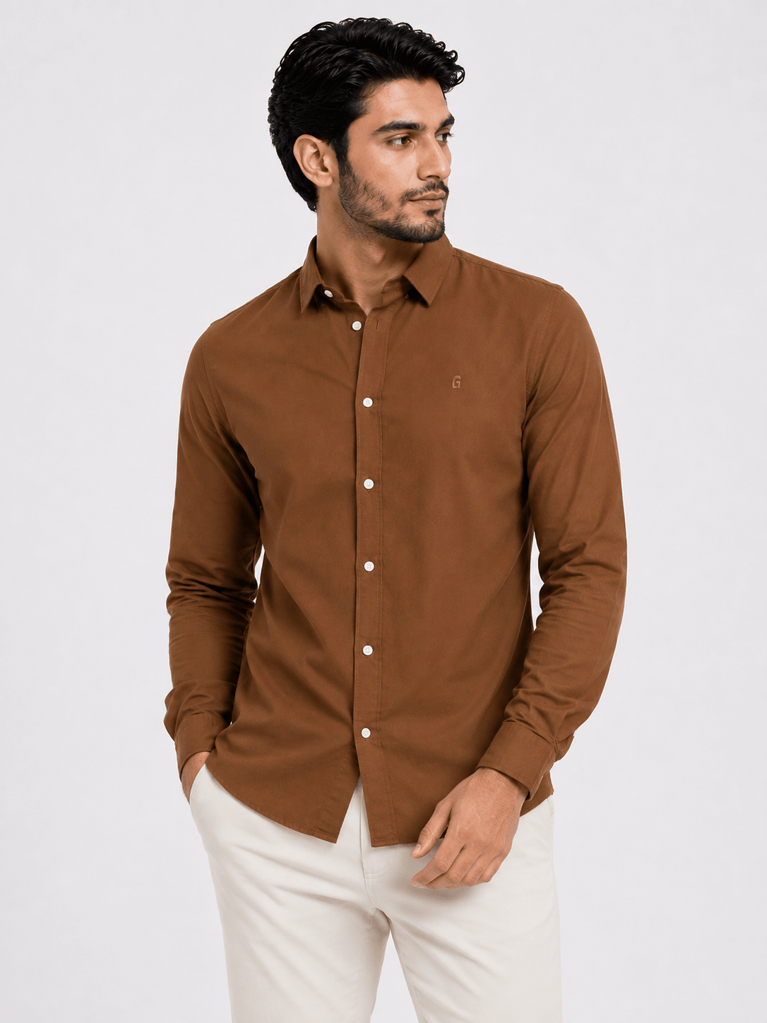 Khaki Brown Casual Shirtcasual shirtGarderobe Clothing