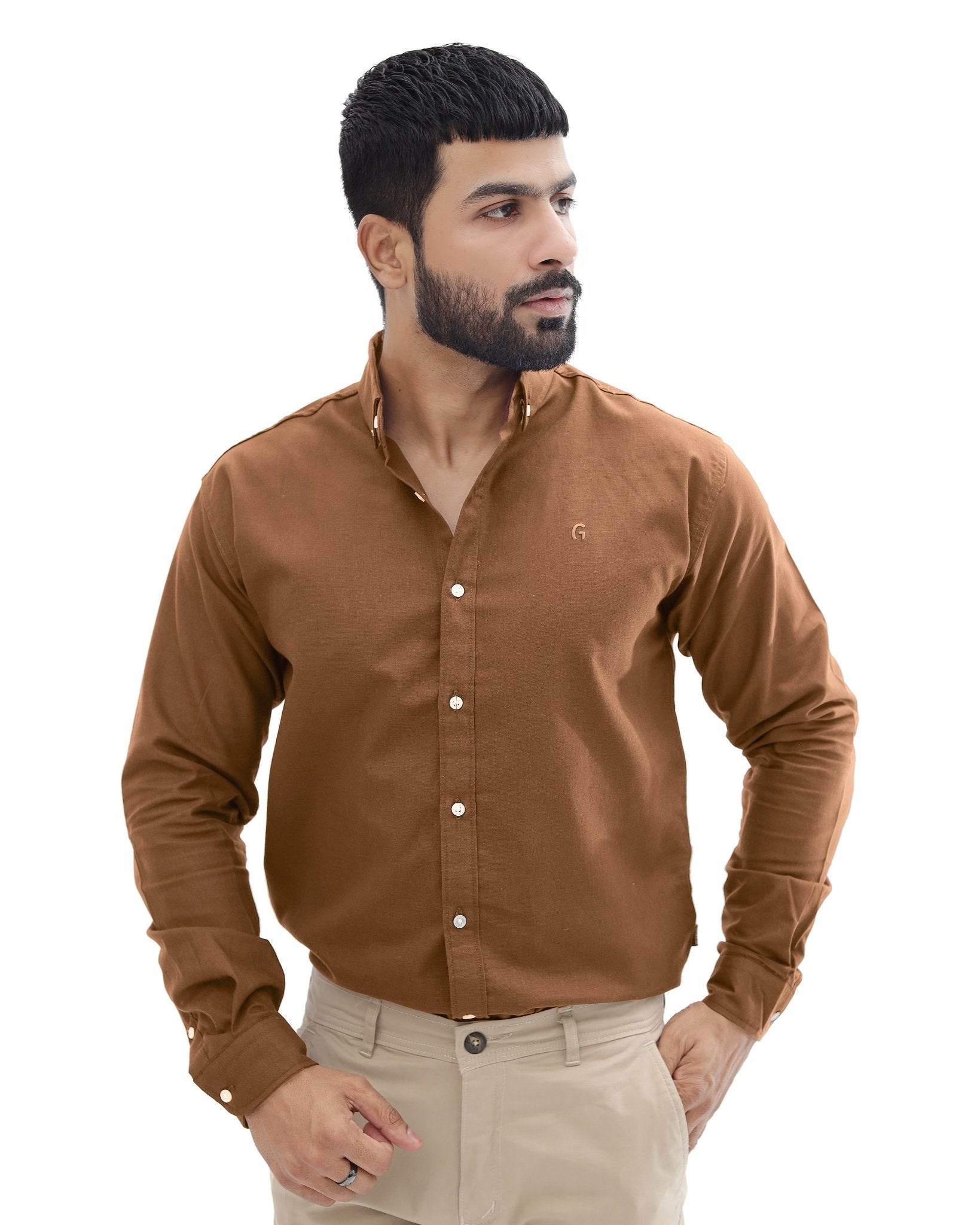 Khaki Brown Casual Shirtcasual shirtGarderobe Clothing