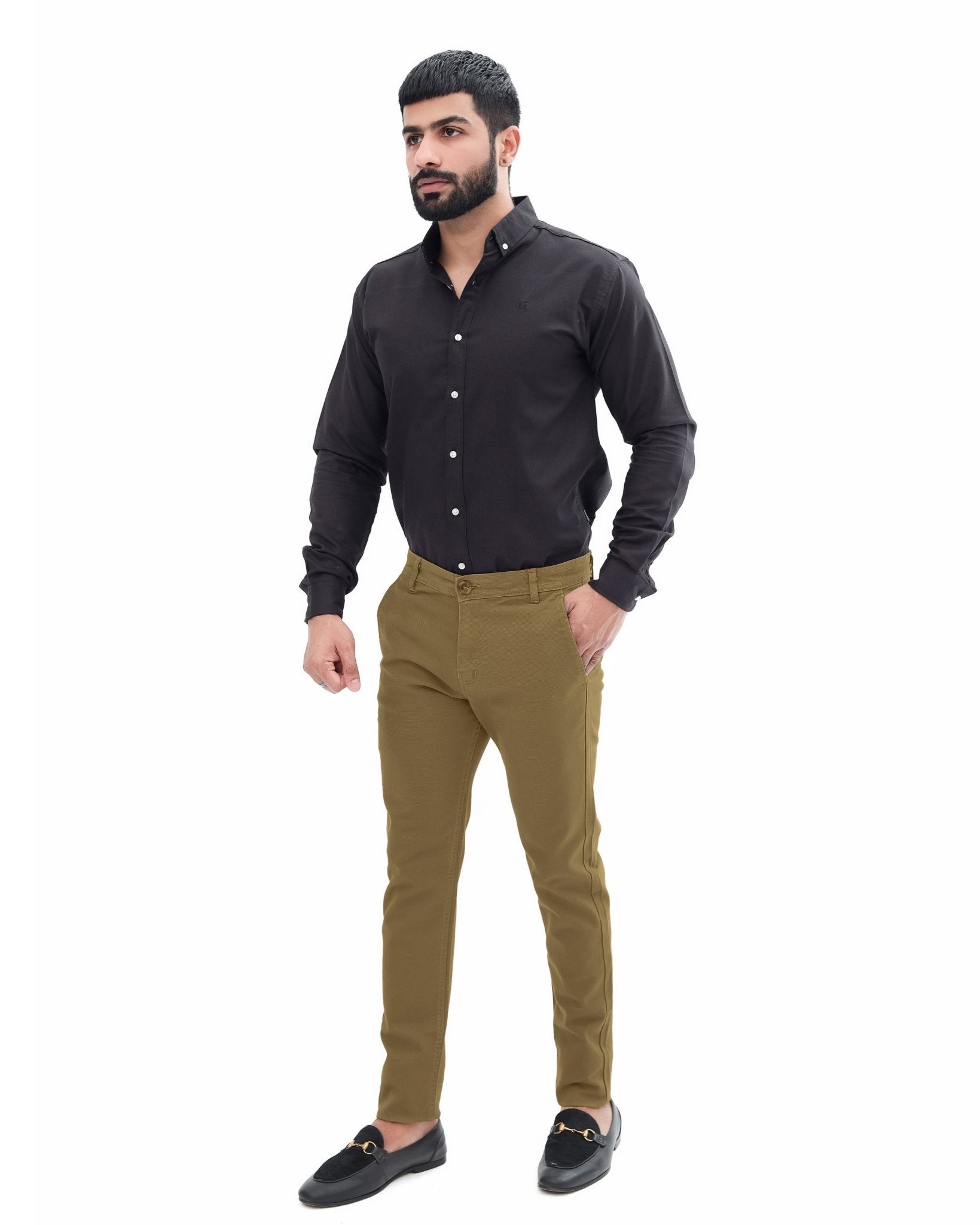 Khaki Brown Cotton Pant - Smart FitPantGarderobe Clothing