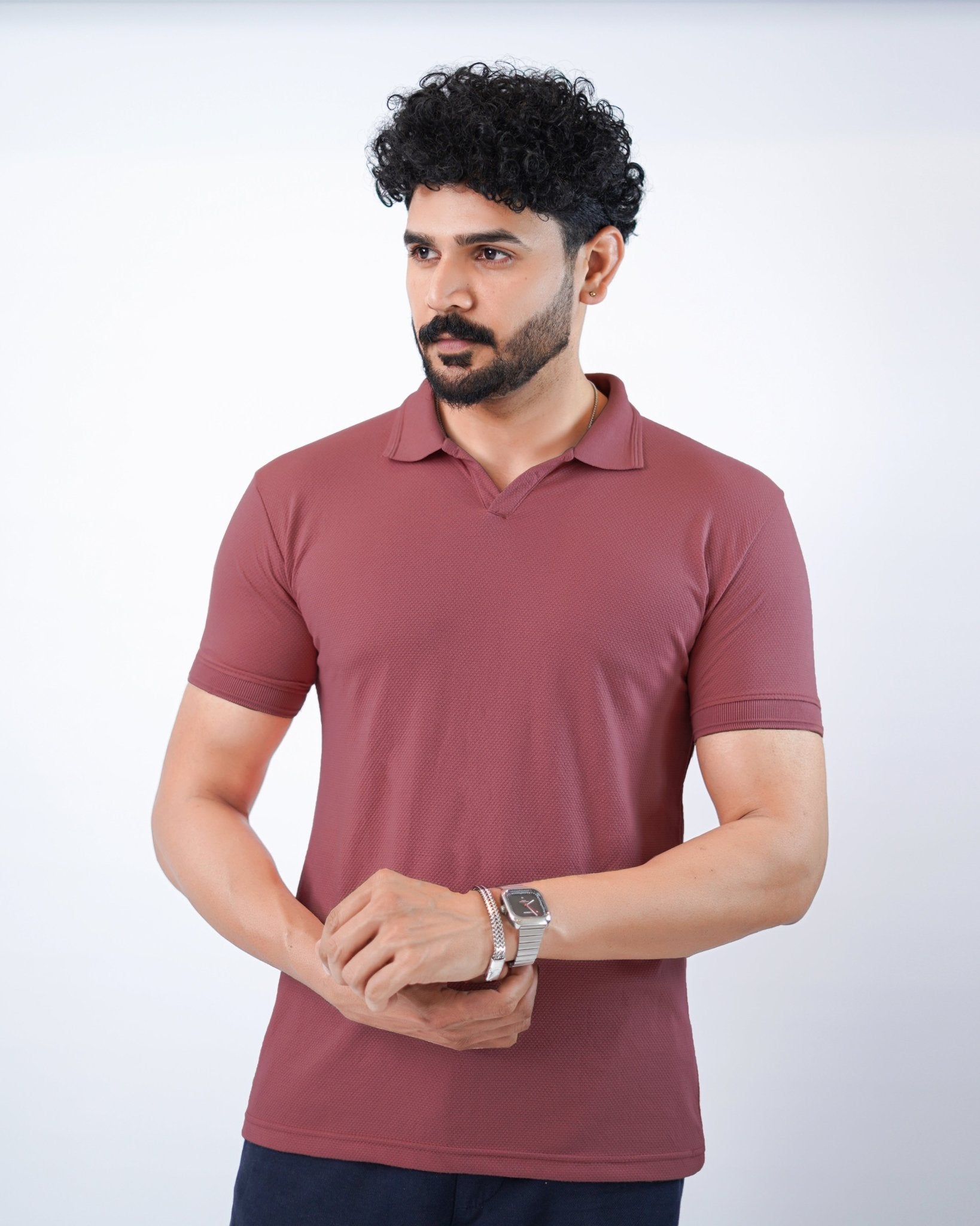 Maroon Polo - Popcorn Polo ShirtGarderobe Clothing