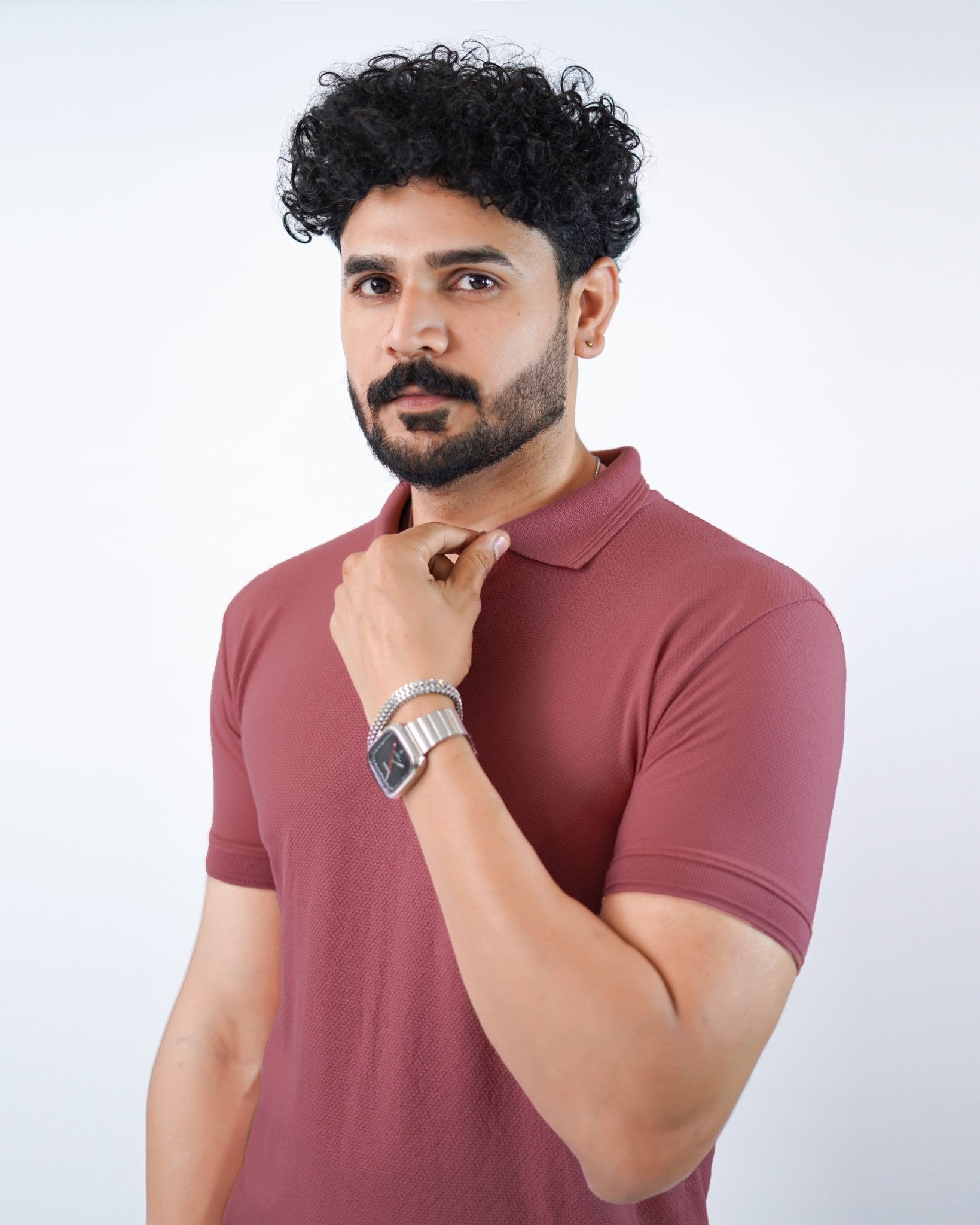 Maroon Polo - Popcorn Polo ShirtGarderobe Clothing