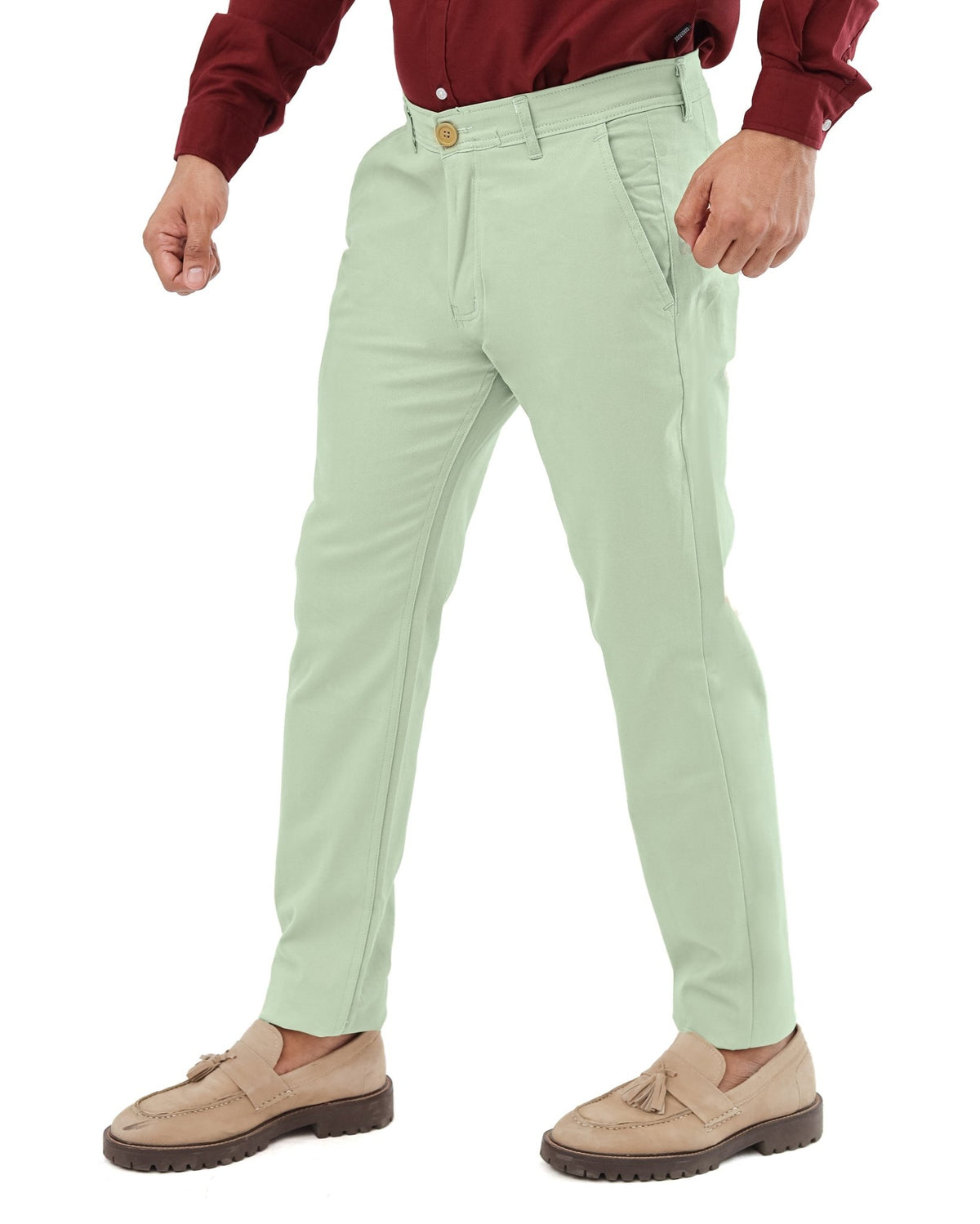 Mint Green Cotton pantPantsGarderobe Clothing